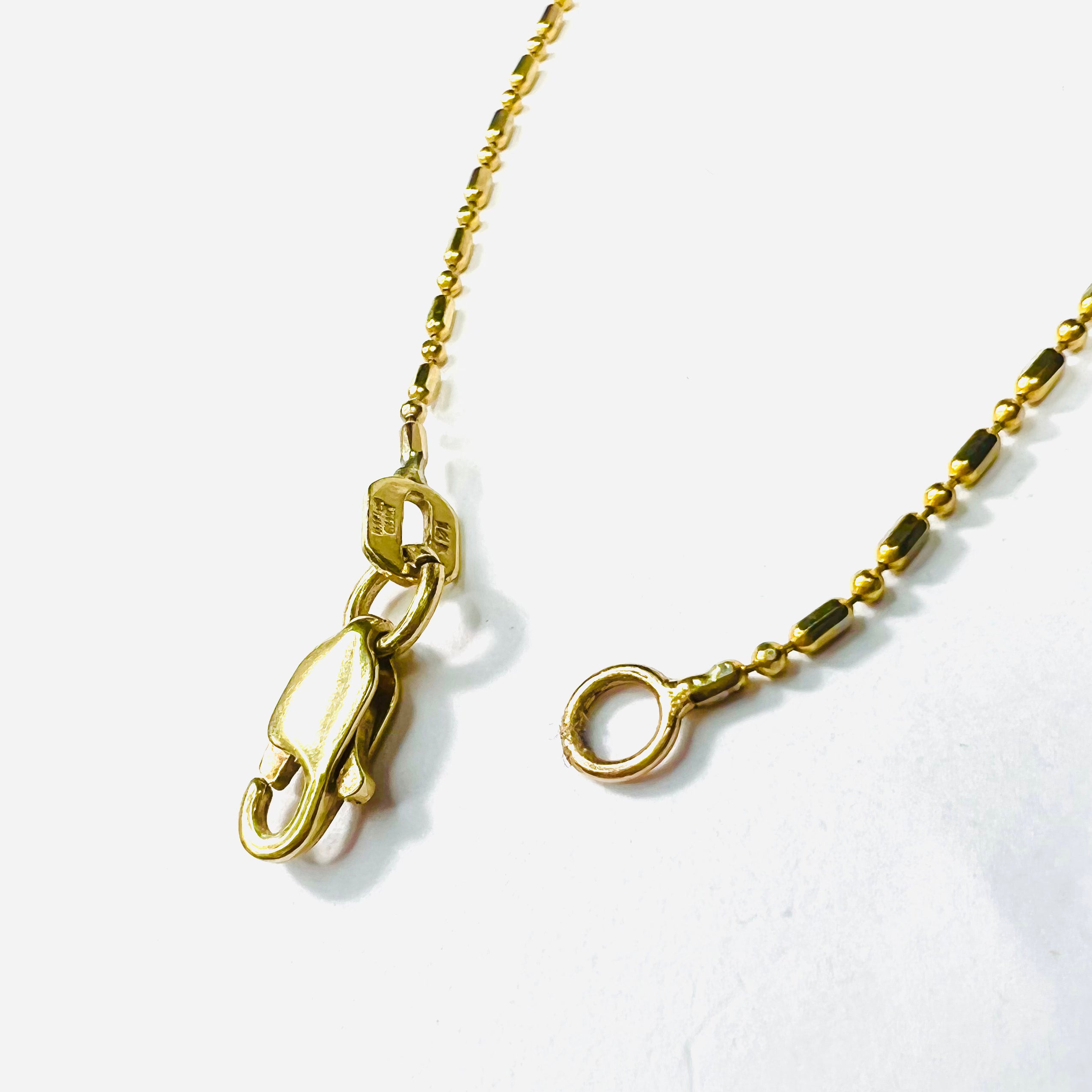 14K Yellow Gold Bar and Bead Bracelet 6.5" 1.0g