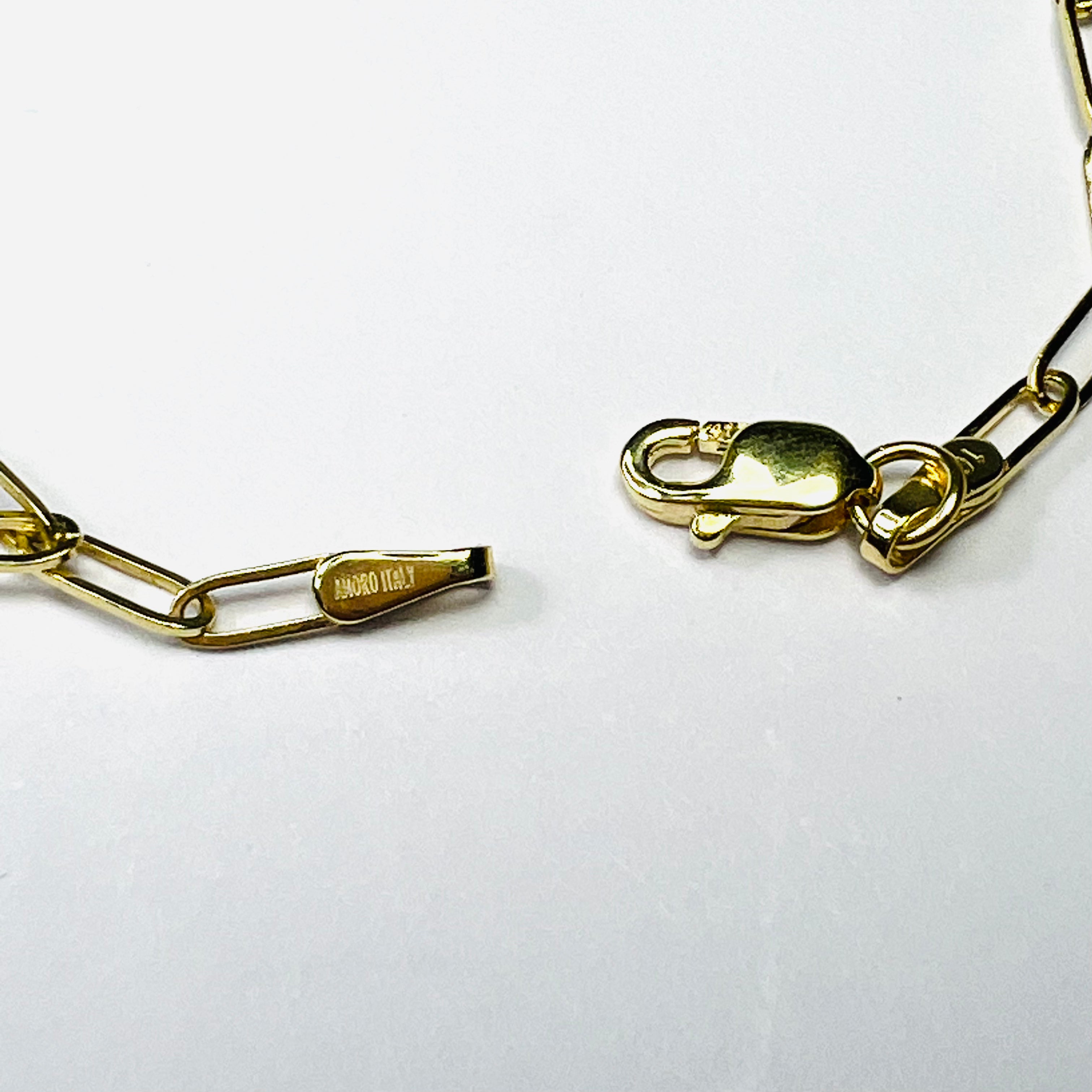 Rough Emerald Bracelet in Solid 14k Yellow Gold 7"