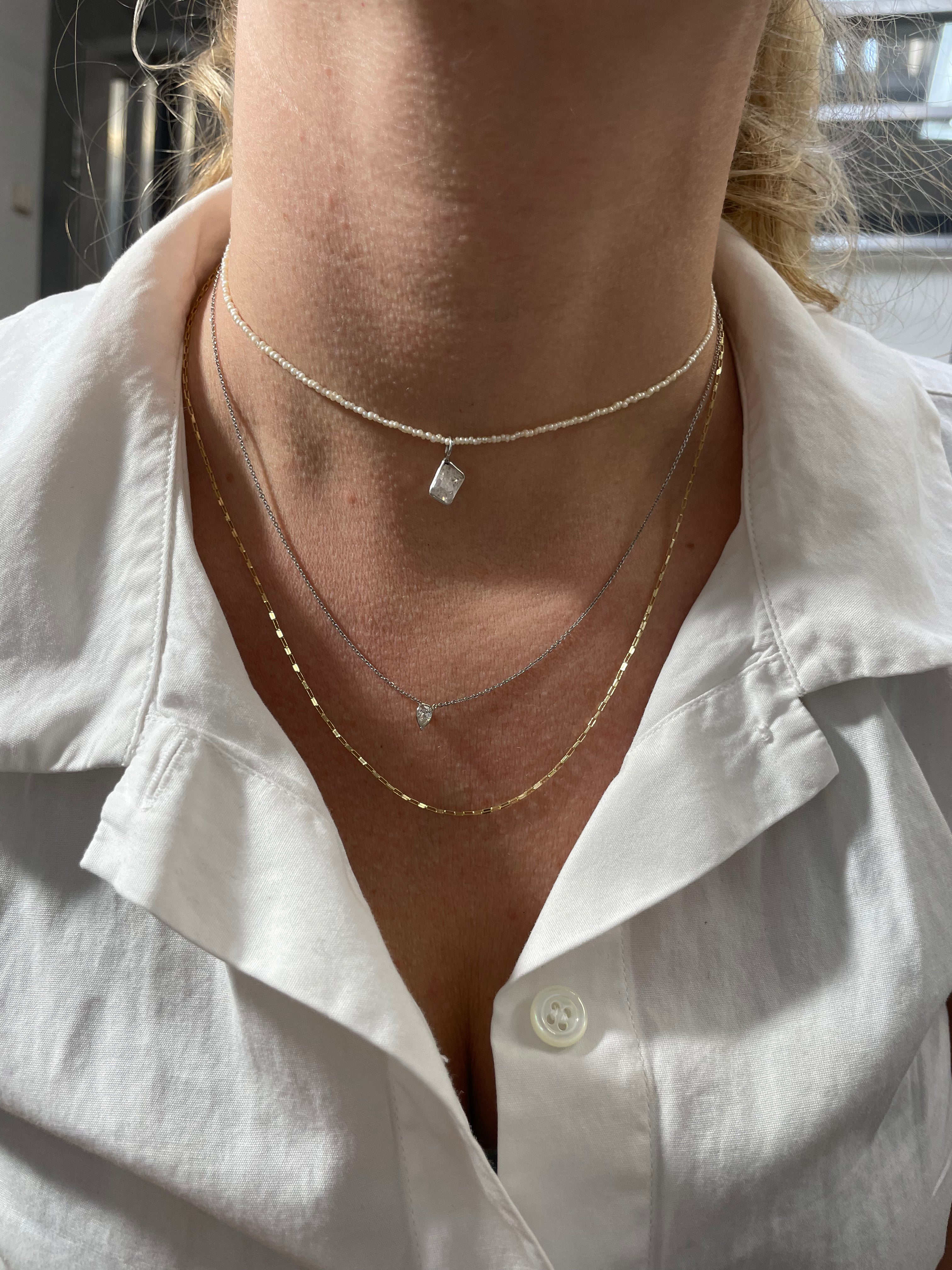 16-18" 1mm 14K Yellow Gold Paperclip Link Chain