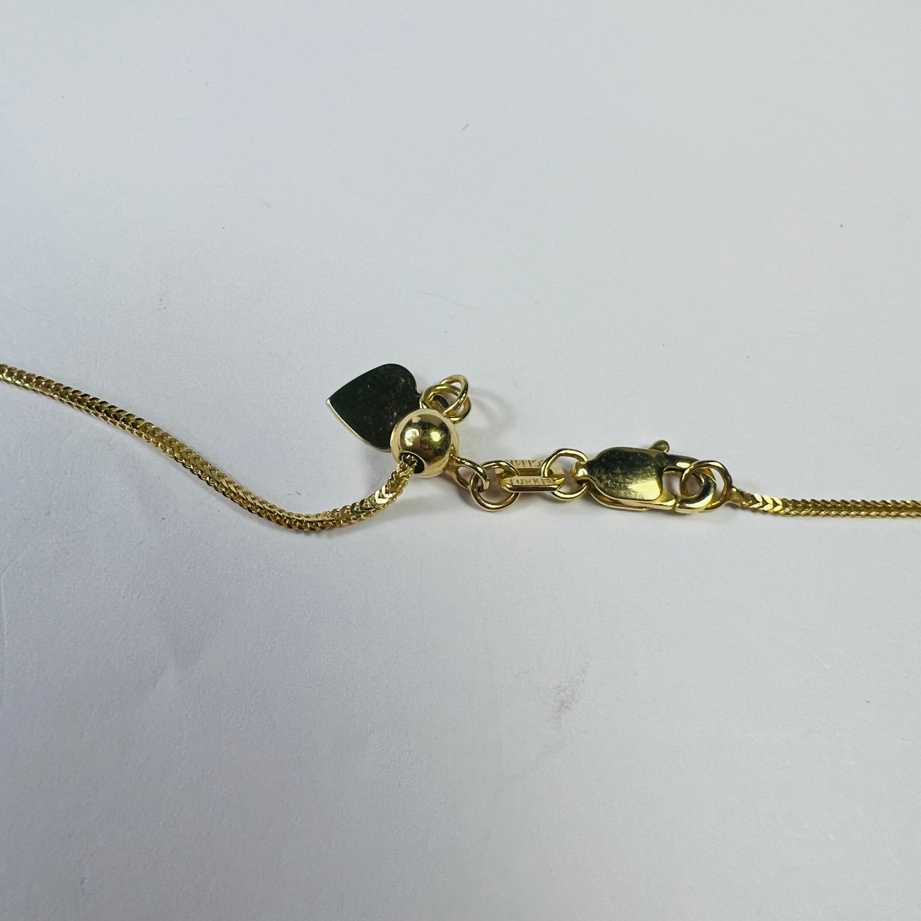Mother of Pearl Necklace 17.5" 14K Yellow Gold Flat Cable Chain