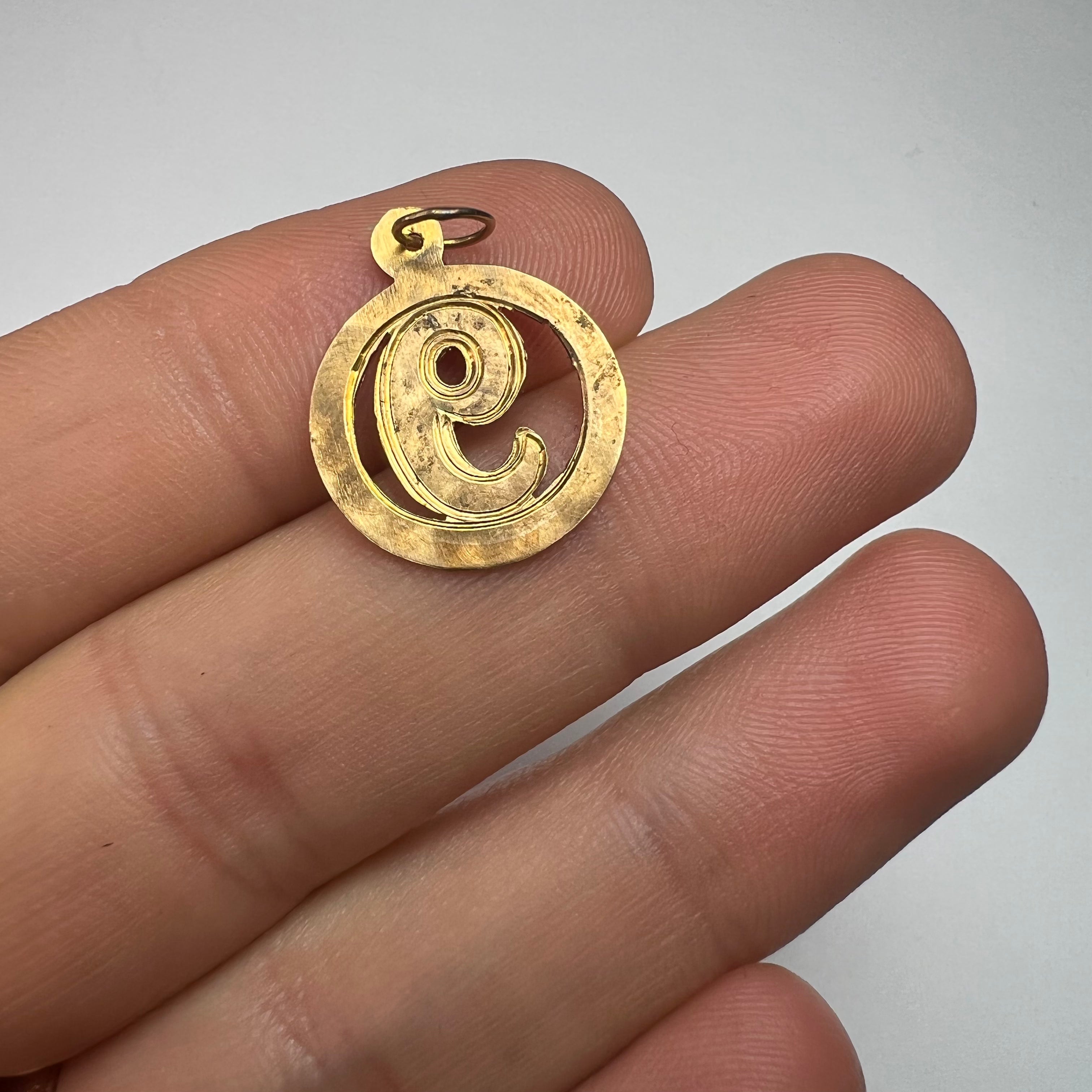 Circle Number 9 Pendant 14K Yellow Gold