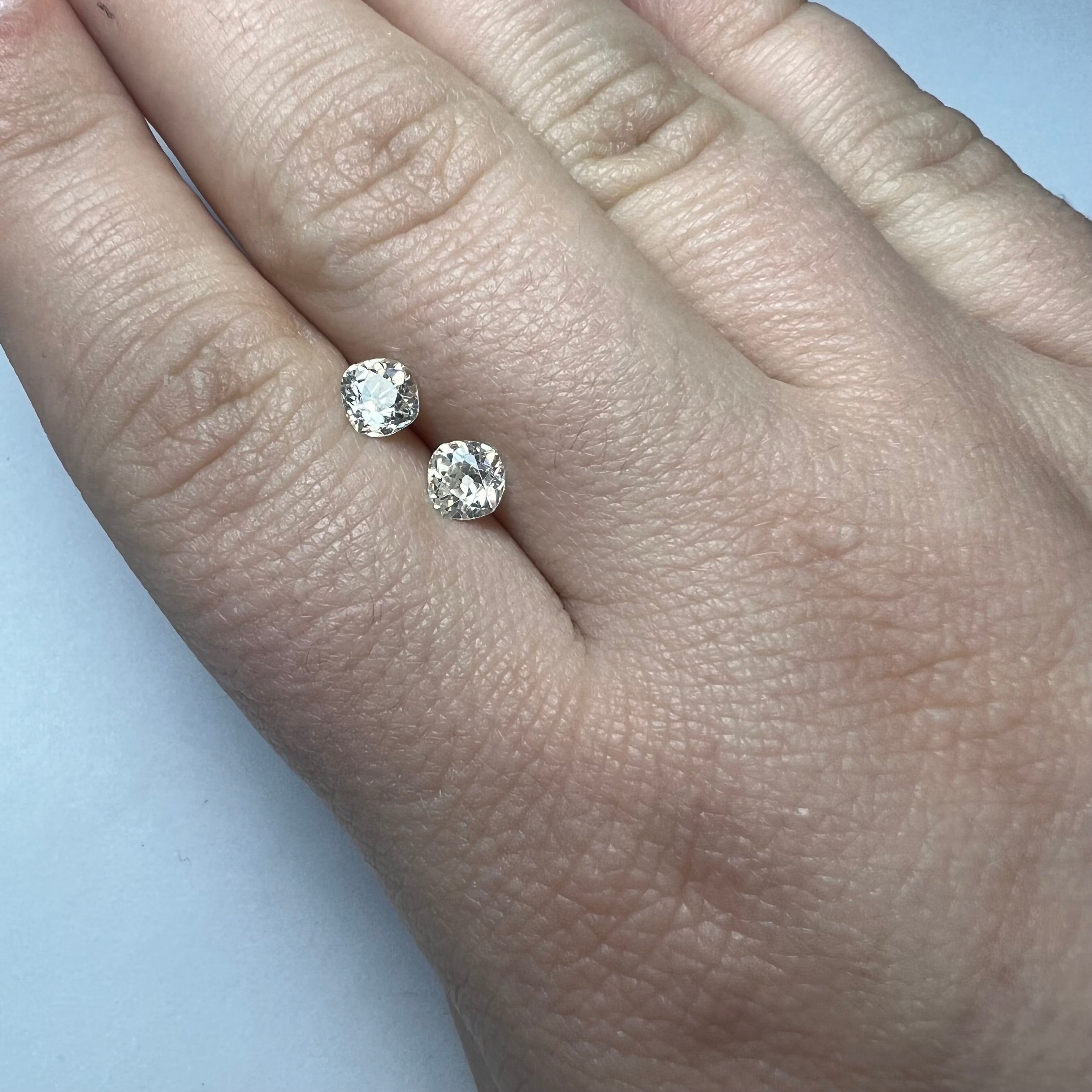 1.13CT Old Mine Diamond Pair L VS1 5mm Natural Earth mined