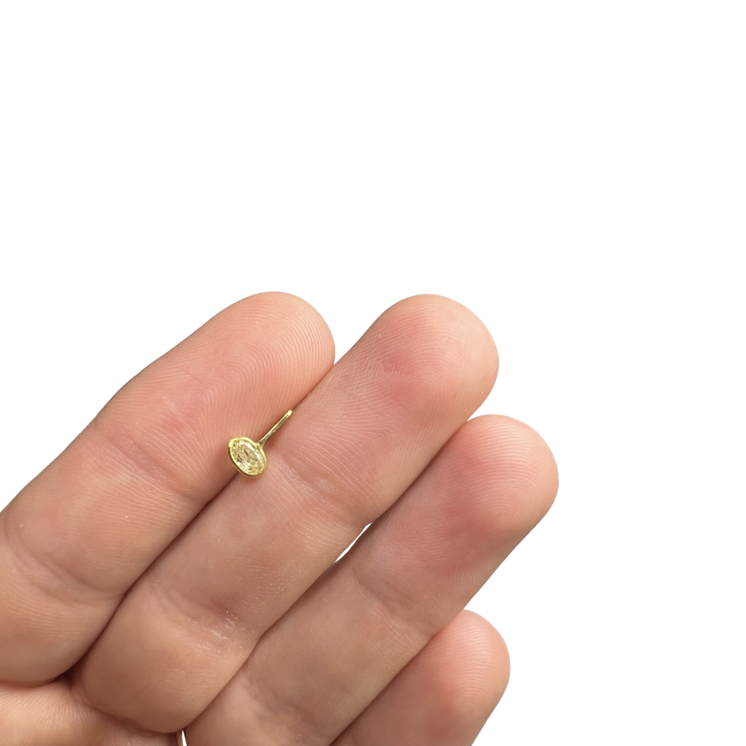 .19CT East West Oval Canary Yellow Diamond Pendant Charm