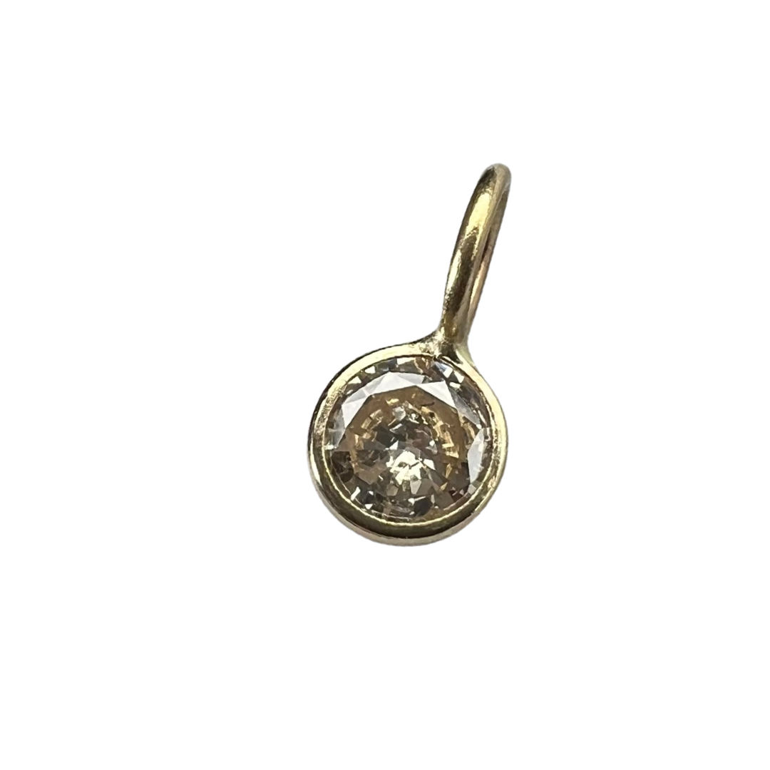 .27ct Diamond Pendant Charm 14K Yellow Gold 9x4mm