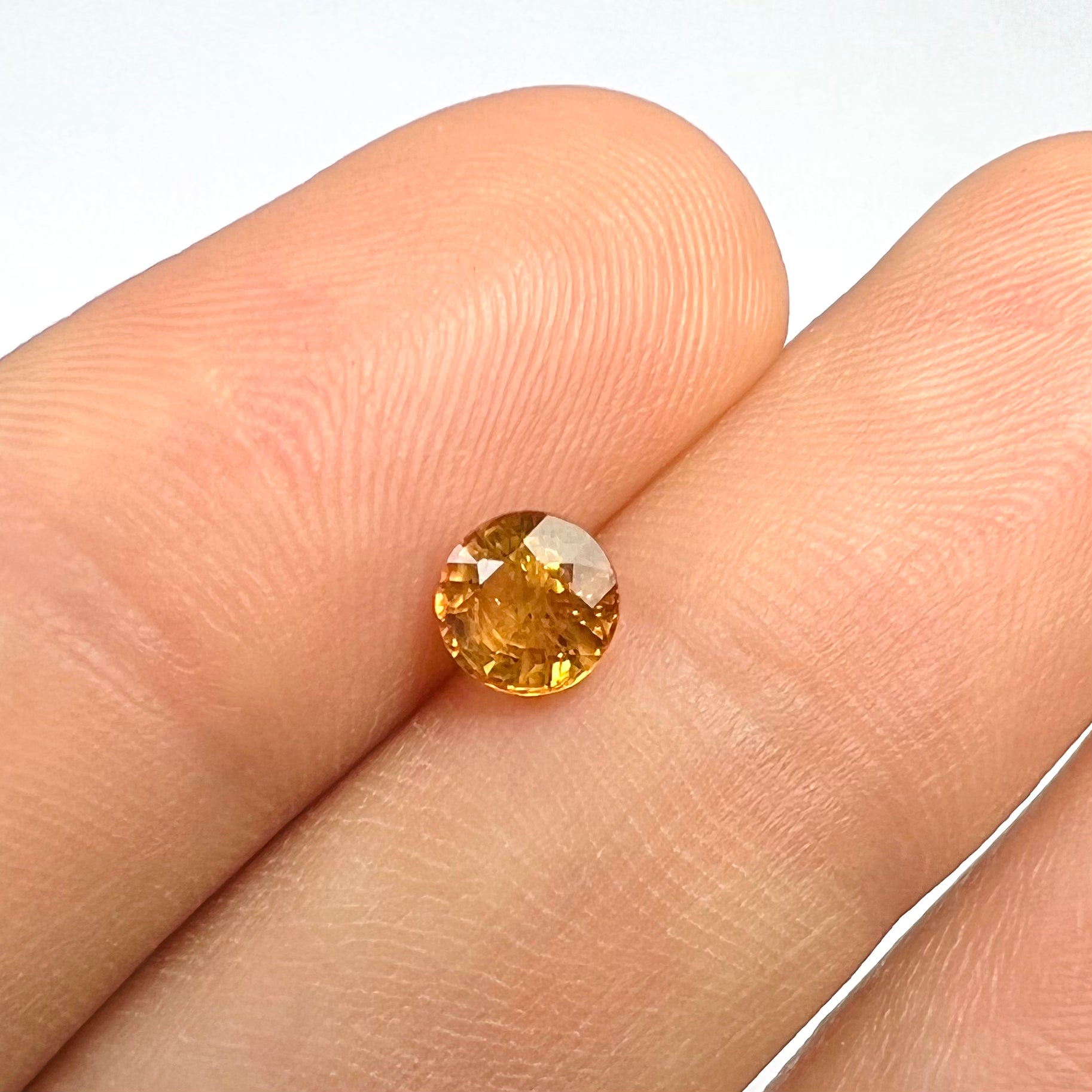 .90CTW Loose Round Orange Sapphire 5.31x3.52mm Earth mined Gemstone