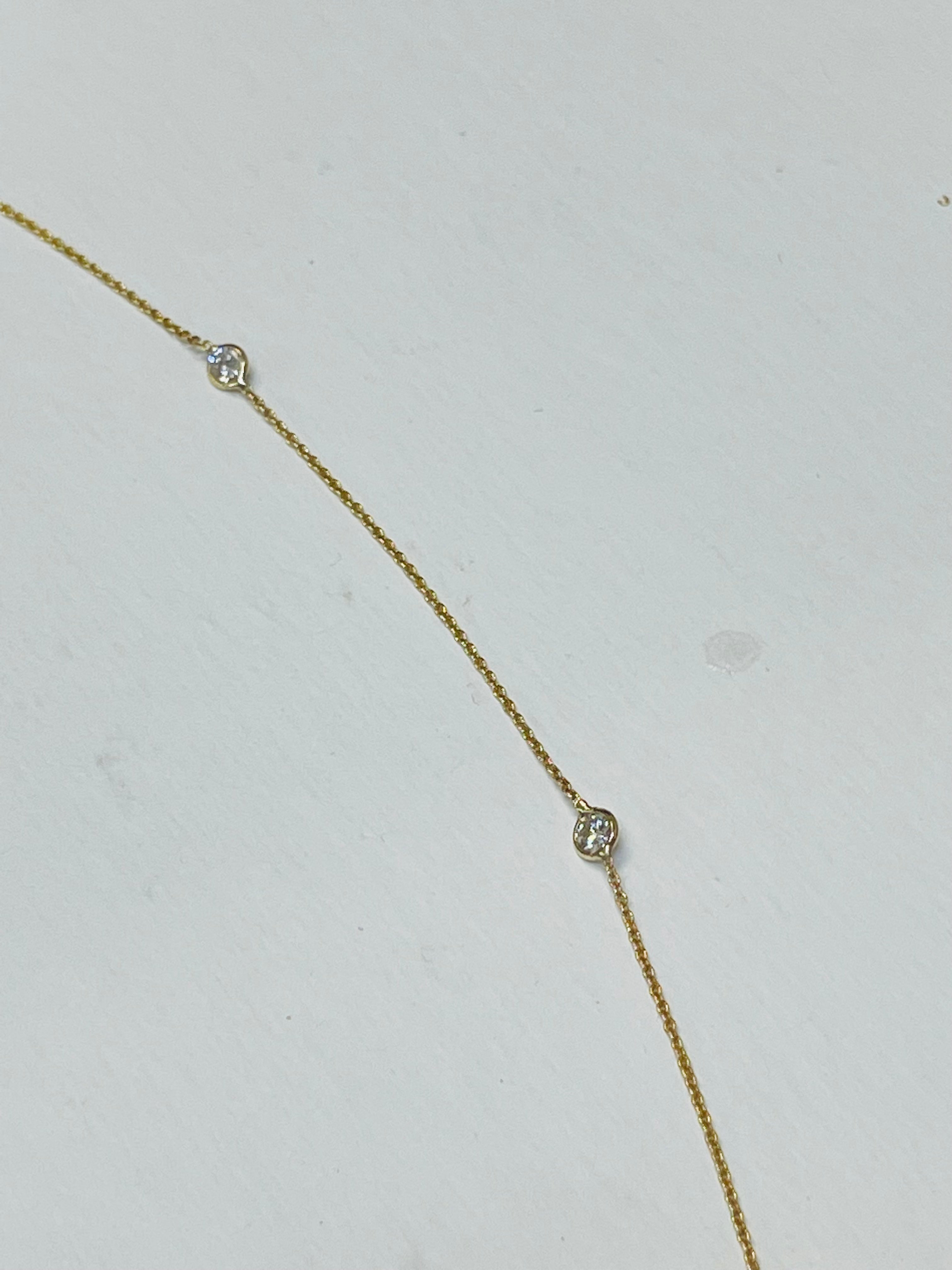 1.12CT Diamonds by the Yard Necklace 14K Yellow Gold 19”
