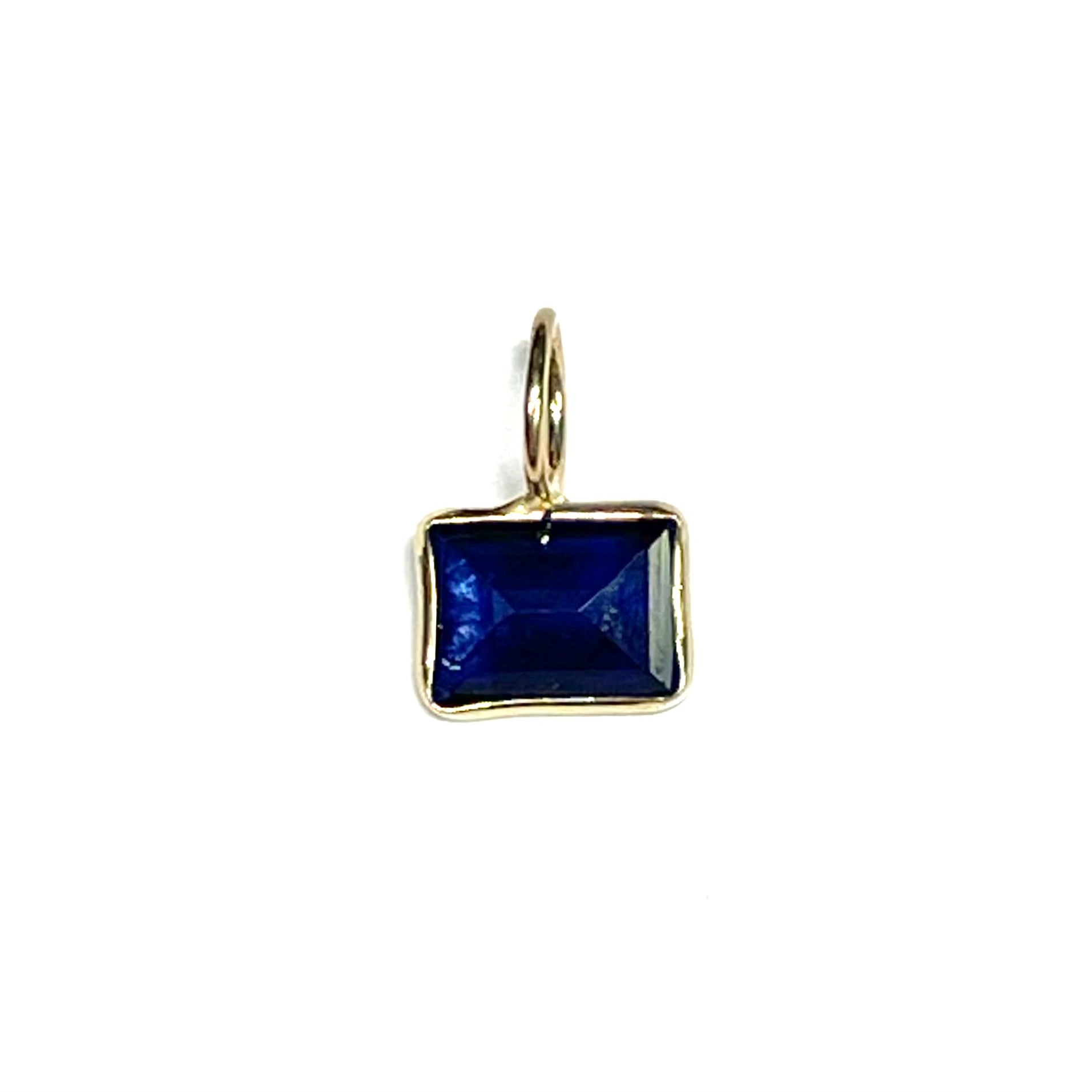 Natural Sapphire 14K Yellow Gold Pendant Charm