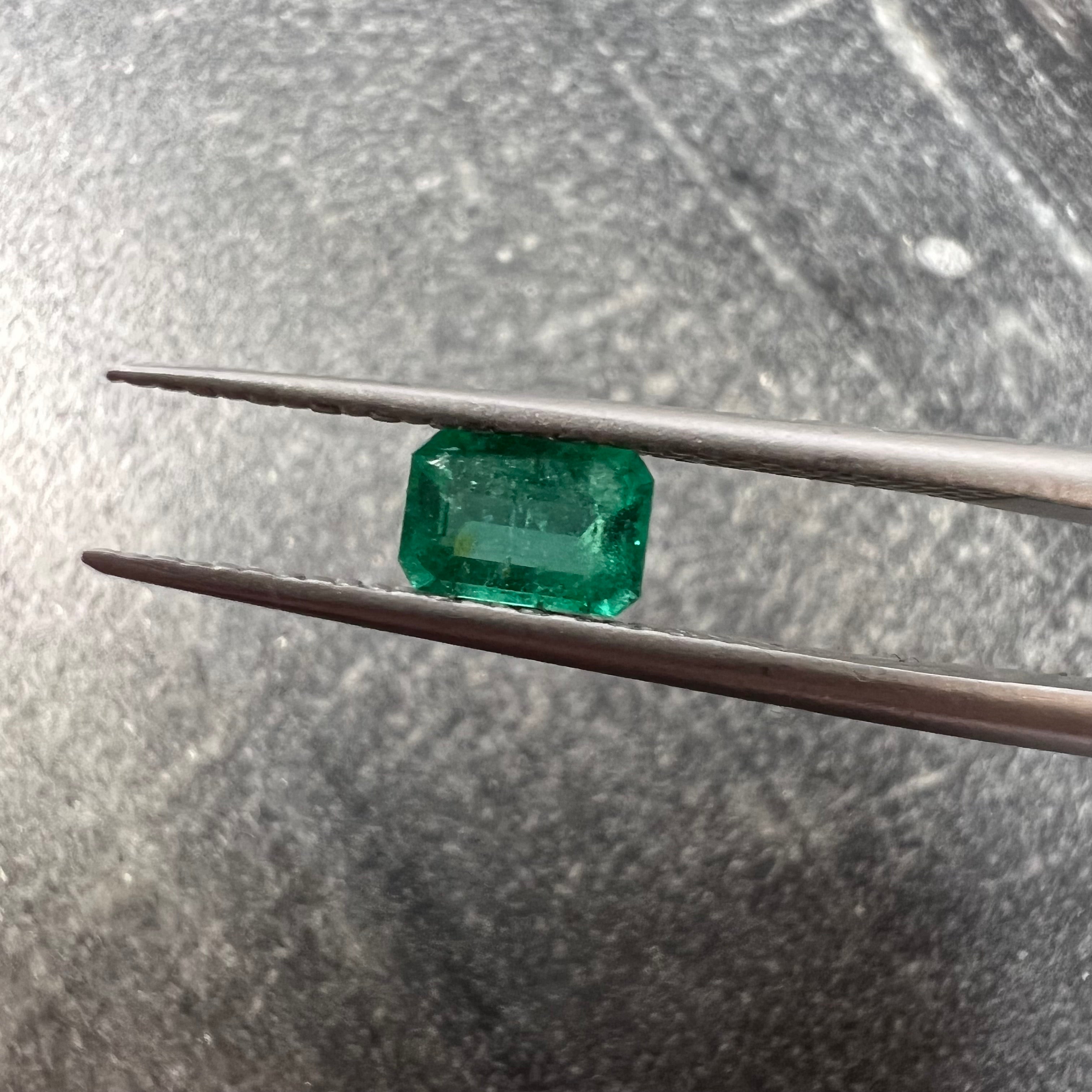 .41CT Loose Natural Colombian Emerald Cut 5.79x3.84x2.38mm Earth mined Gemstone