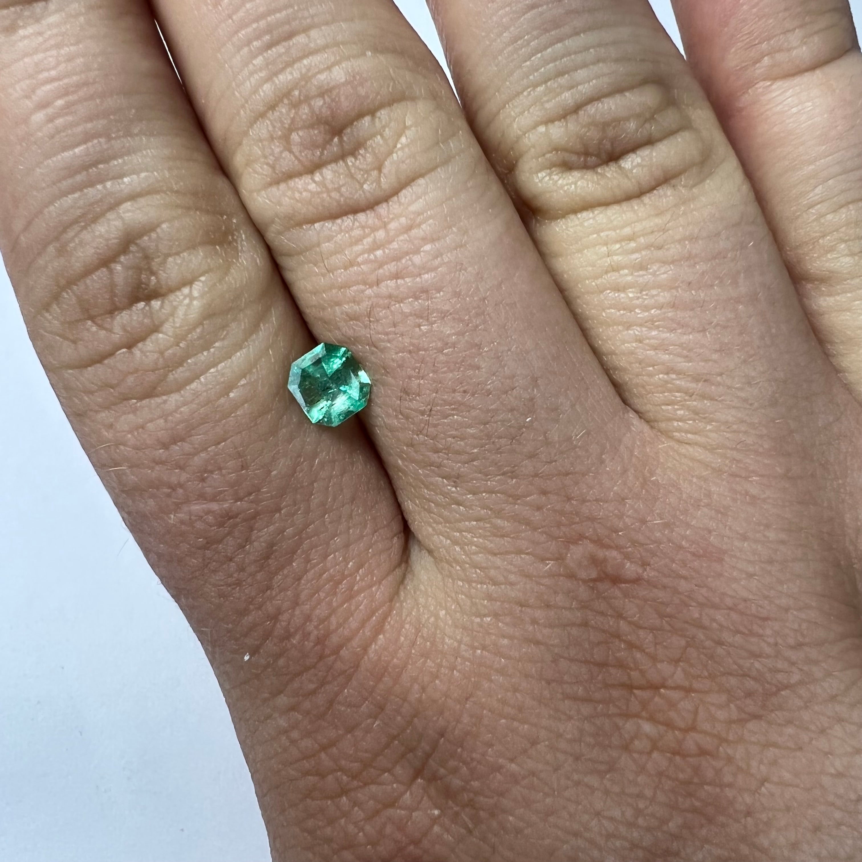 .61CT Loose Natural Colombian Emerald Radiant Cut 5.52x5.13x3.73mm Earth mined G