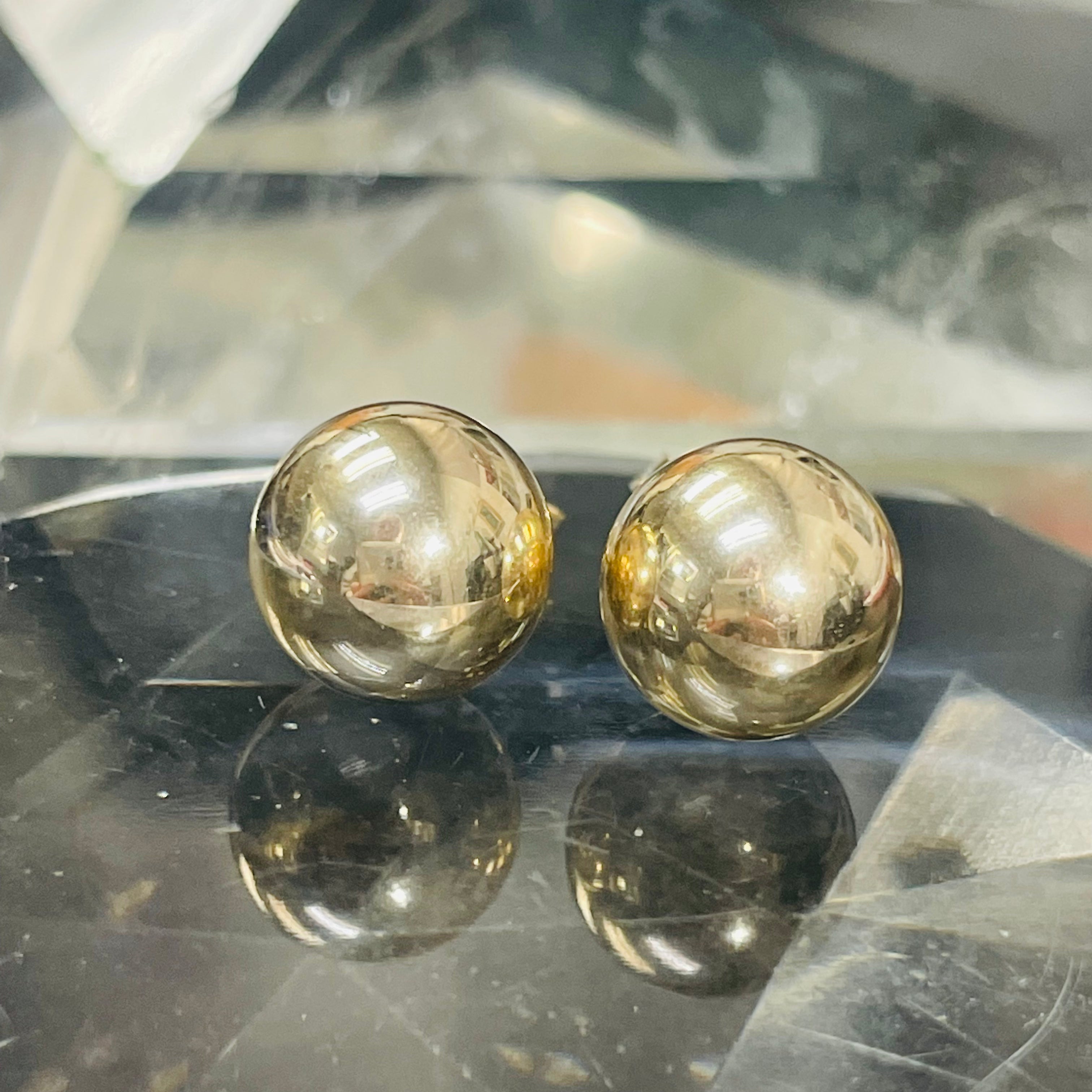 10mm 14K Yellow Gold Ball Studs