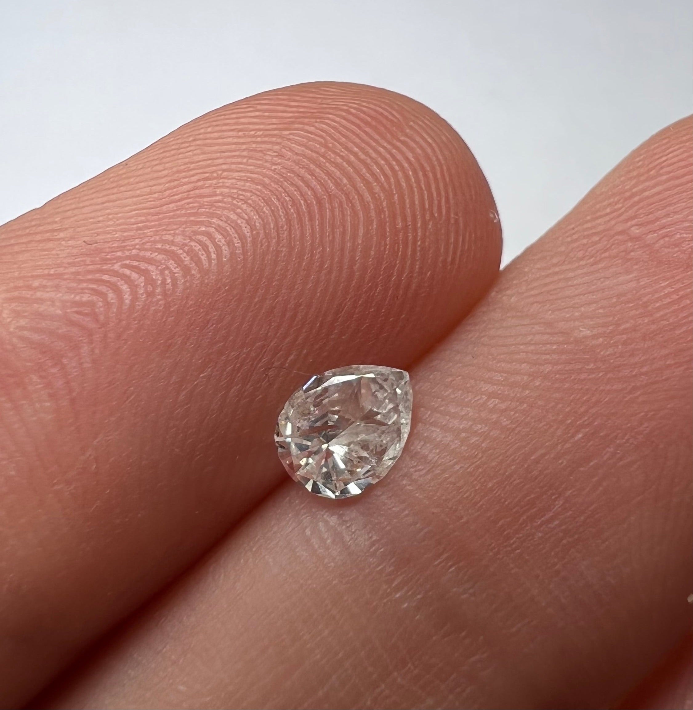 .35CT Pear Shape Diamond I2 G 5.66x4.46x2.17mm Natural Earth mined