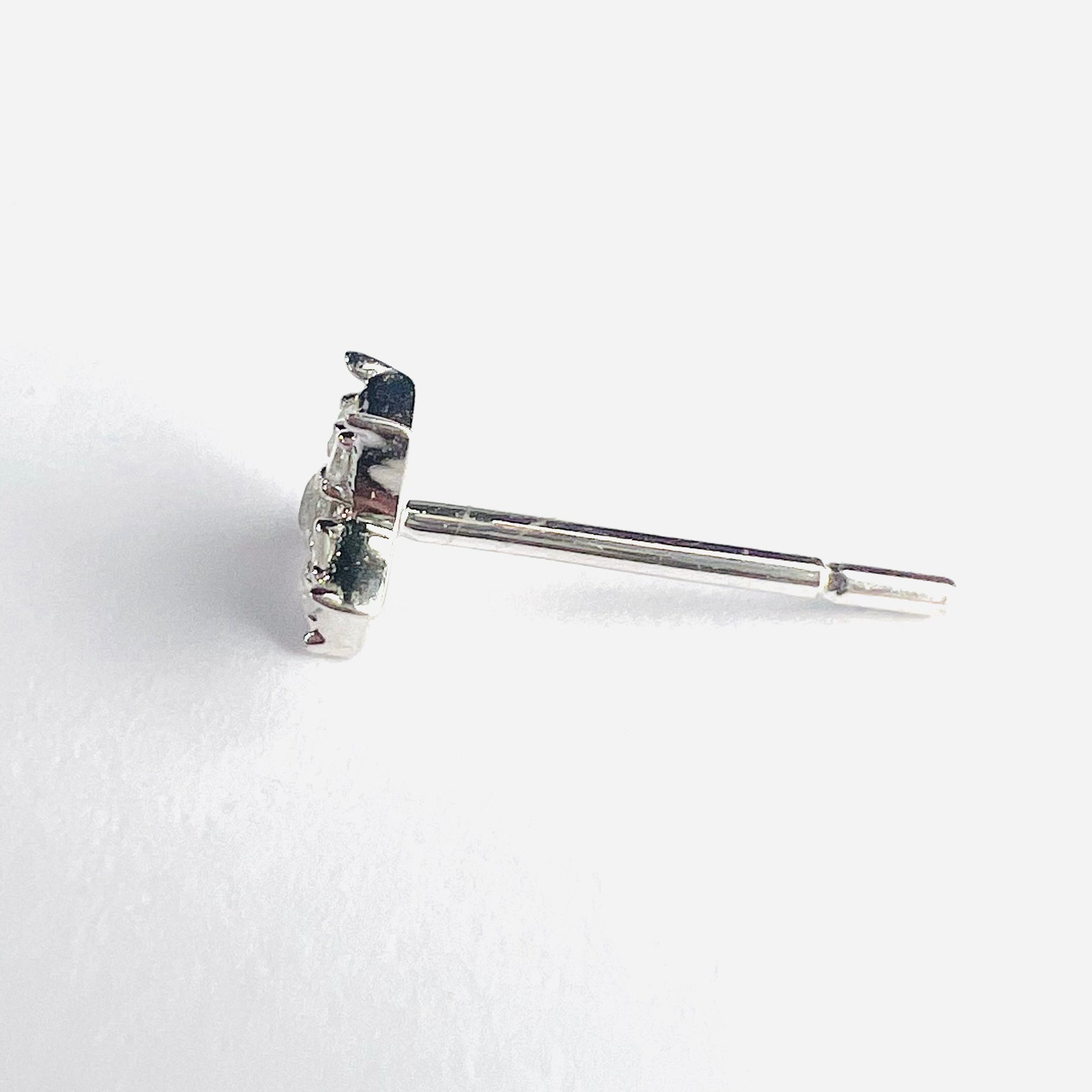 Celestial 14K White Gold Diamond Star Single Earring Stud 5mm