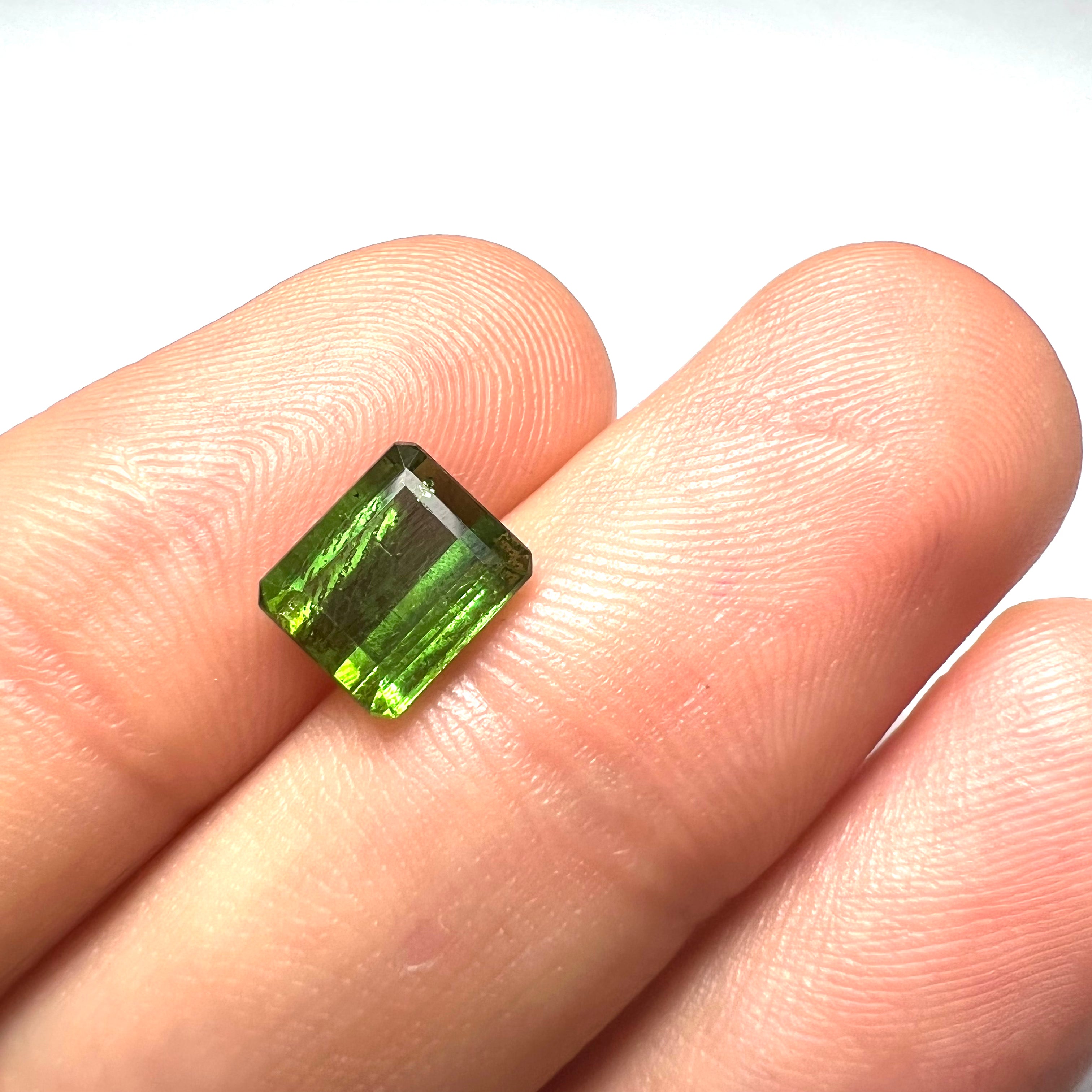 2.38CTW Natural Emerald Cut Tourmaline 8x7x4mm Earth mined Gemstone