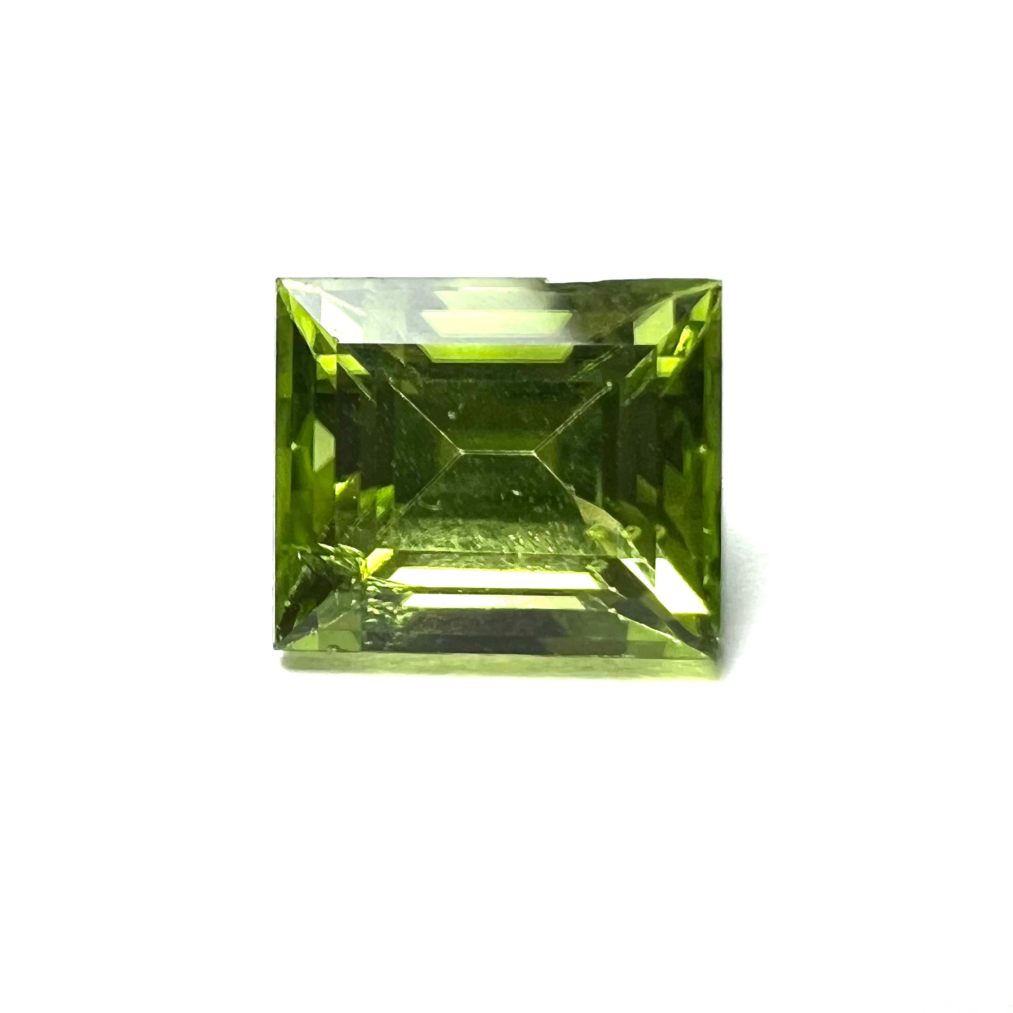 1.7CTW Loose Natural Emerald Cut Peridot 7x6x4.5mm Earth mined Gemstone