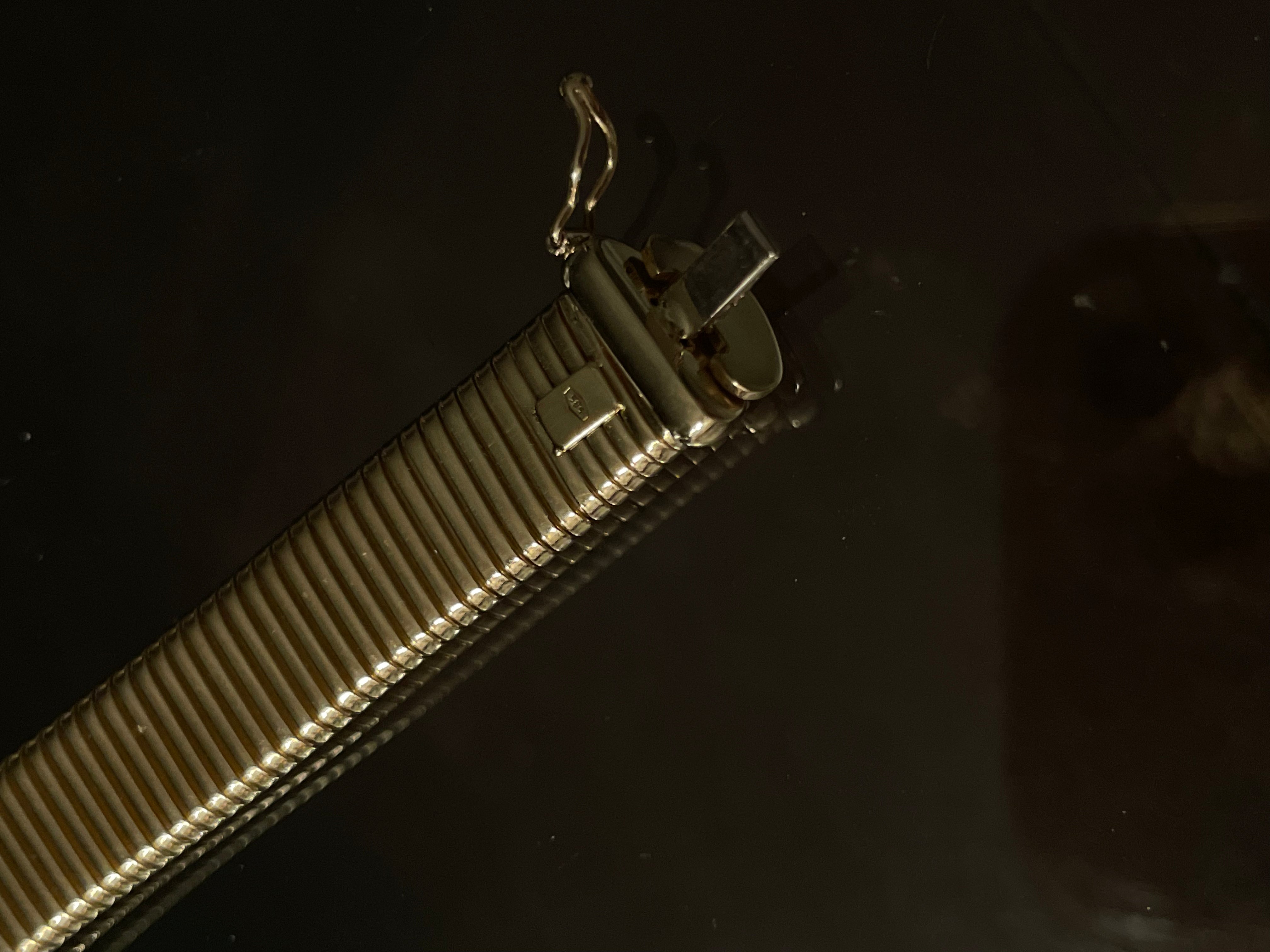 14K Yellow Gold 11mm  7” Tubogas Bracelet