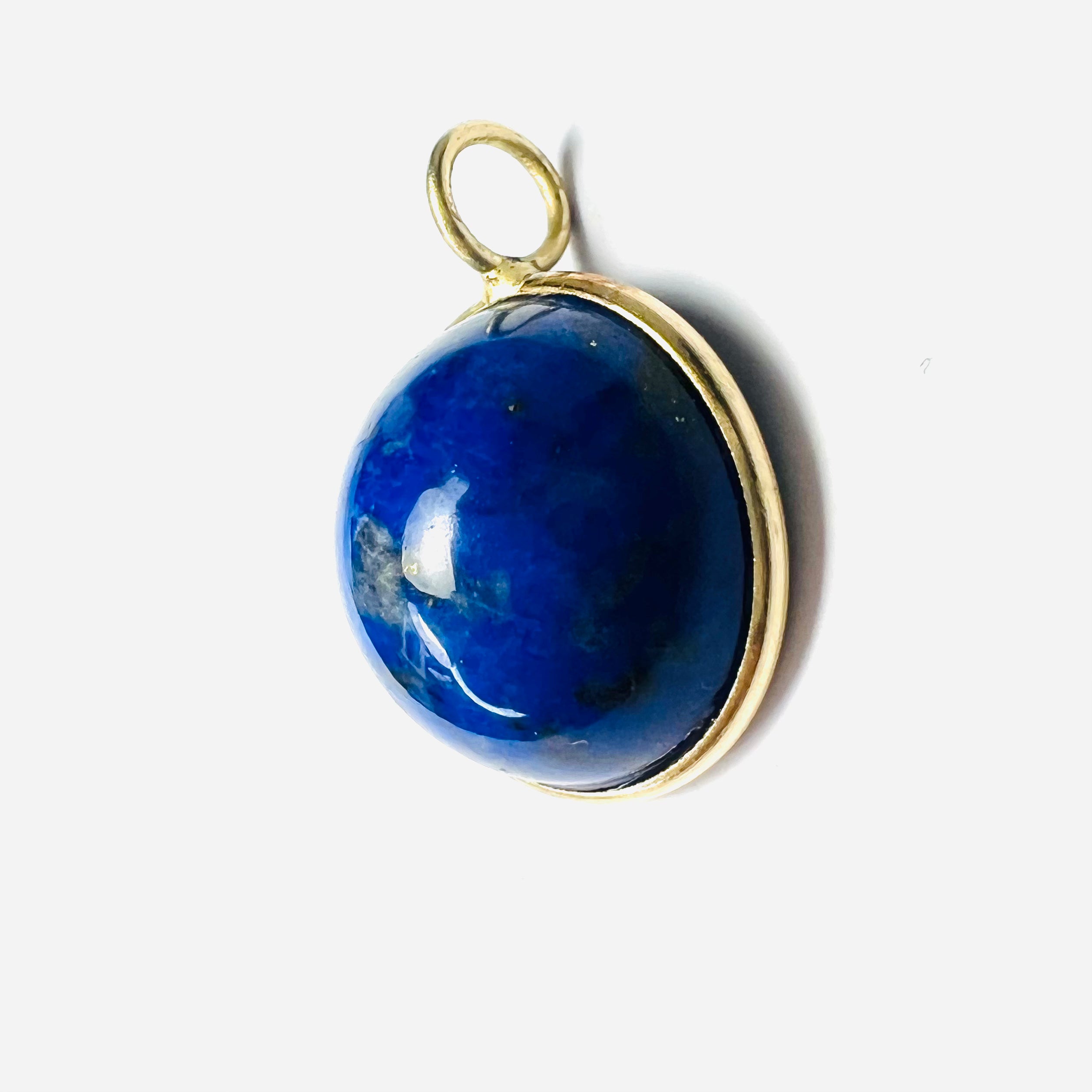 14k Lapis Yellow Gold Pendant Charm 17x12mm