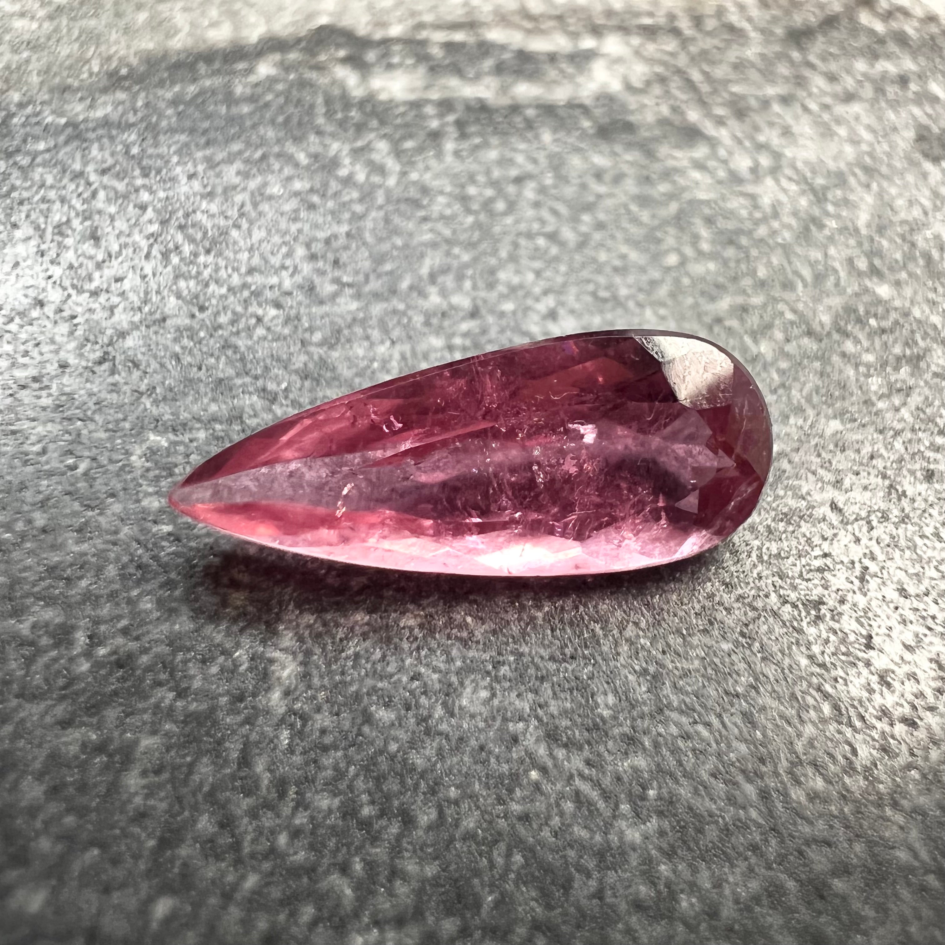 2.13CTW Natural Pear Cut Tourmaline 14.33x5.82mm Earth mined Gemstone