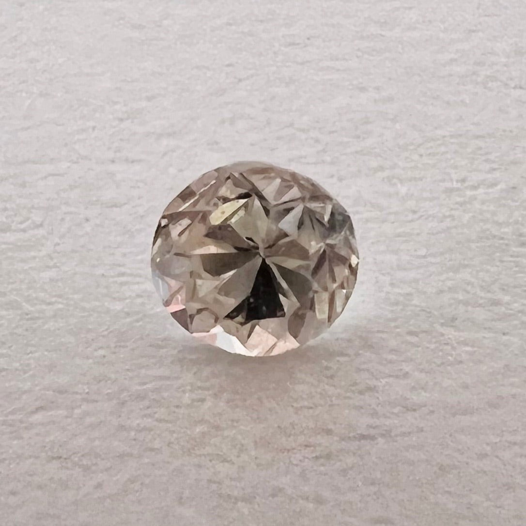.065CT Old Mine Cut Diamond Light Champagne 2.39x1.74mm VS2 Natural Earth mined