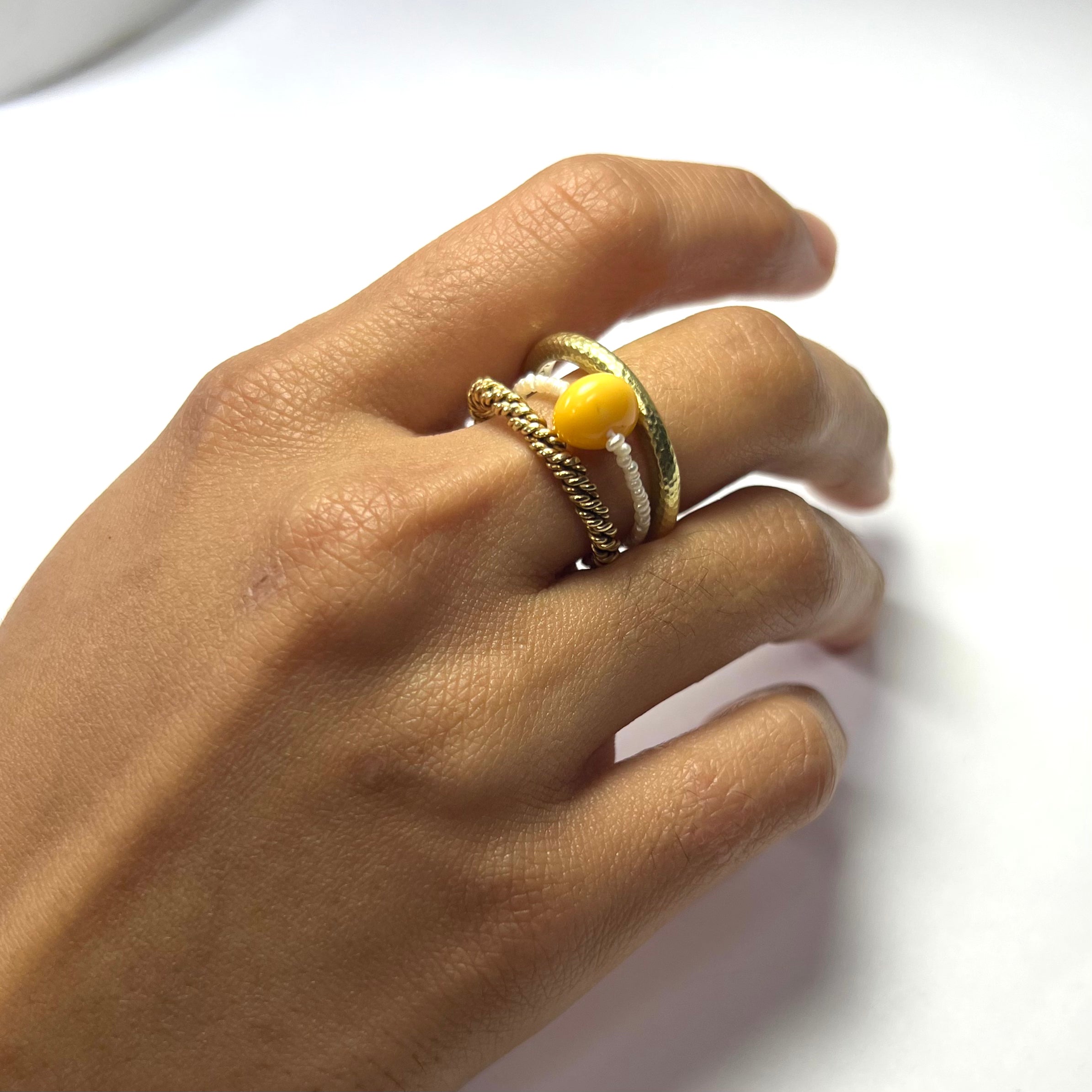 Natural Seed Pearl Eternity Ring Size 9