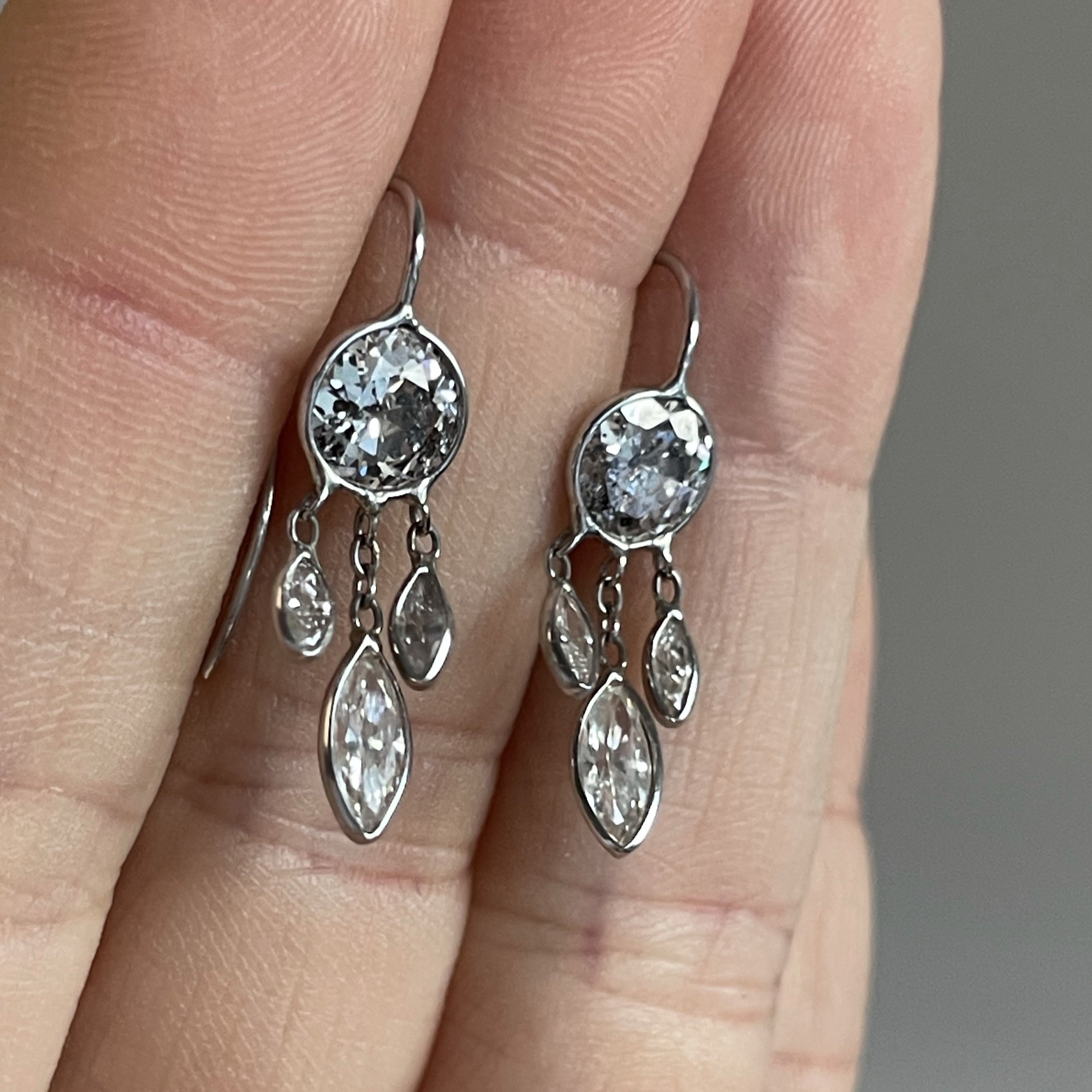 Salt and Pepper Old Mine Cut and Marquis Diamond Dreamcatchers