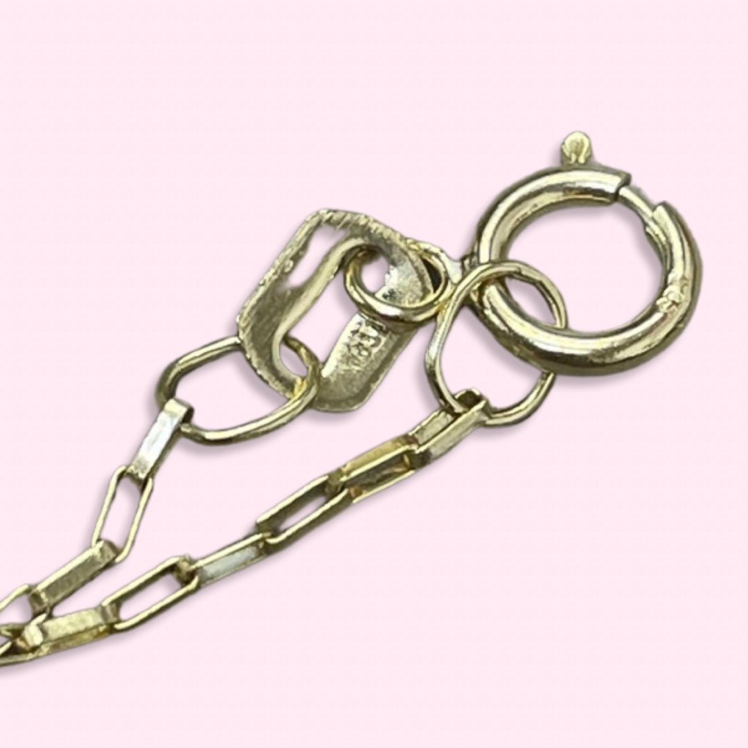 16-18" 1mm 14K Yellow Gold Paperclip Link Chain