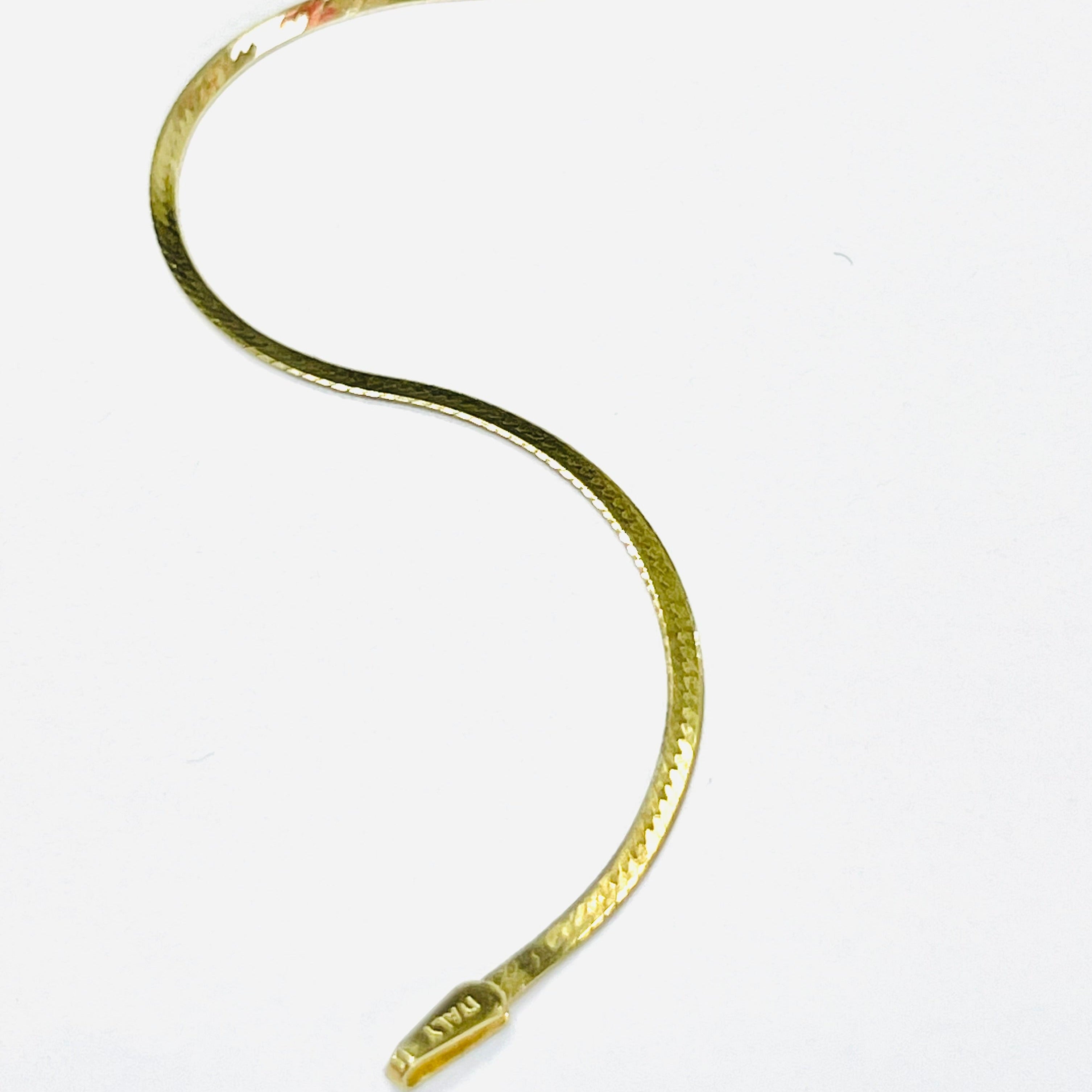 20" 1.3mm 14K Yellow Gold Herringbone Chain Necklace