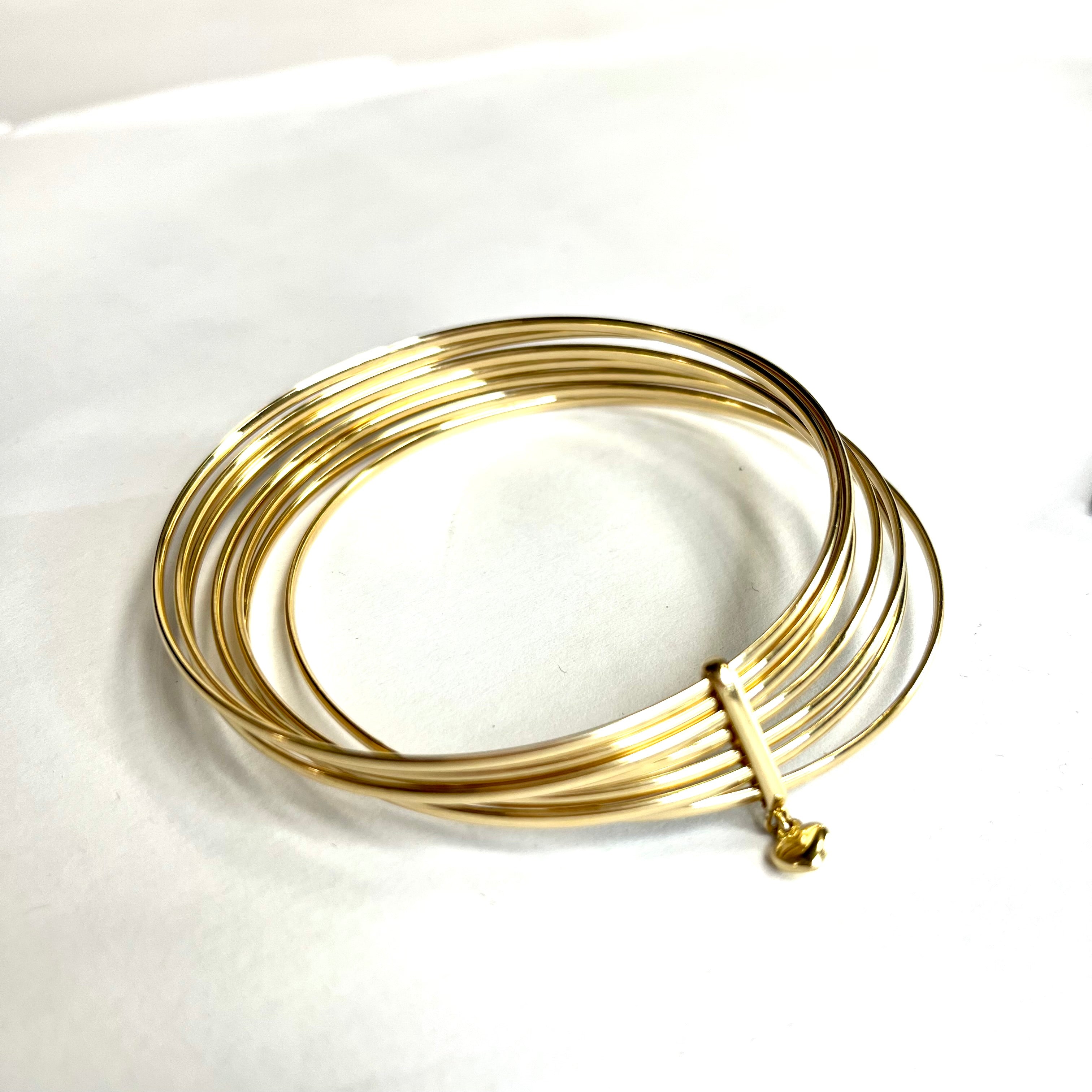 Seven Bangle Semanario Bracelet 14K yellow gold