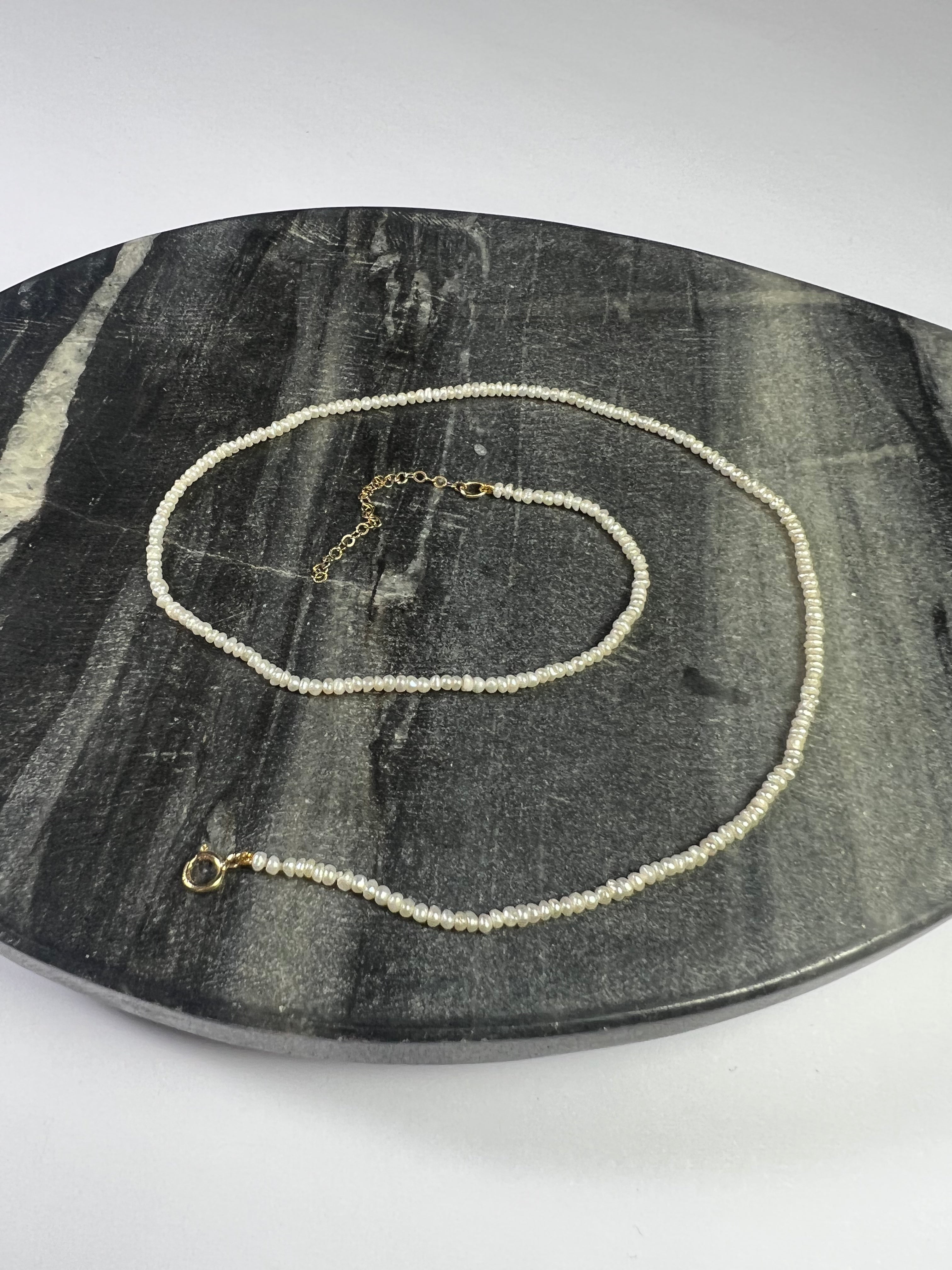 Seed Pearl 16" 14K Yellow Gold Necklace