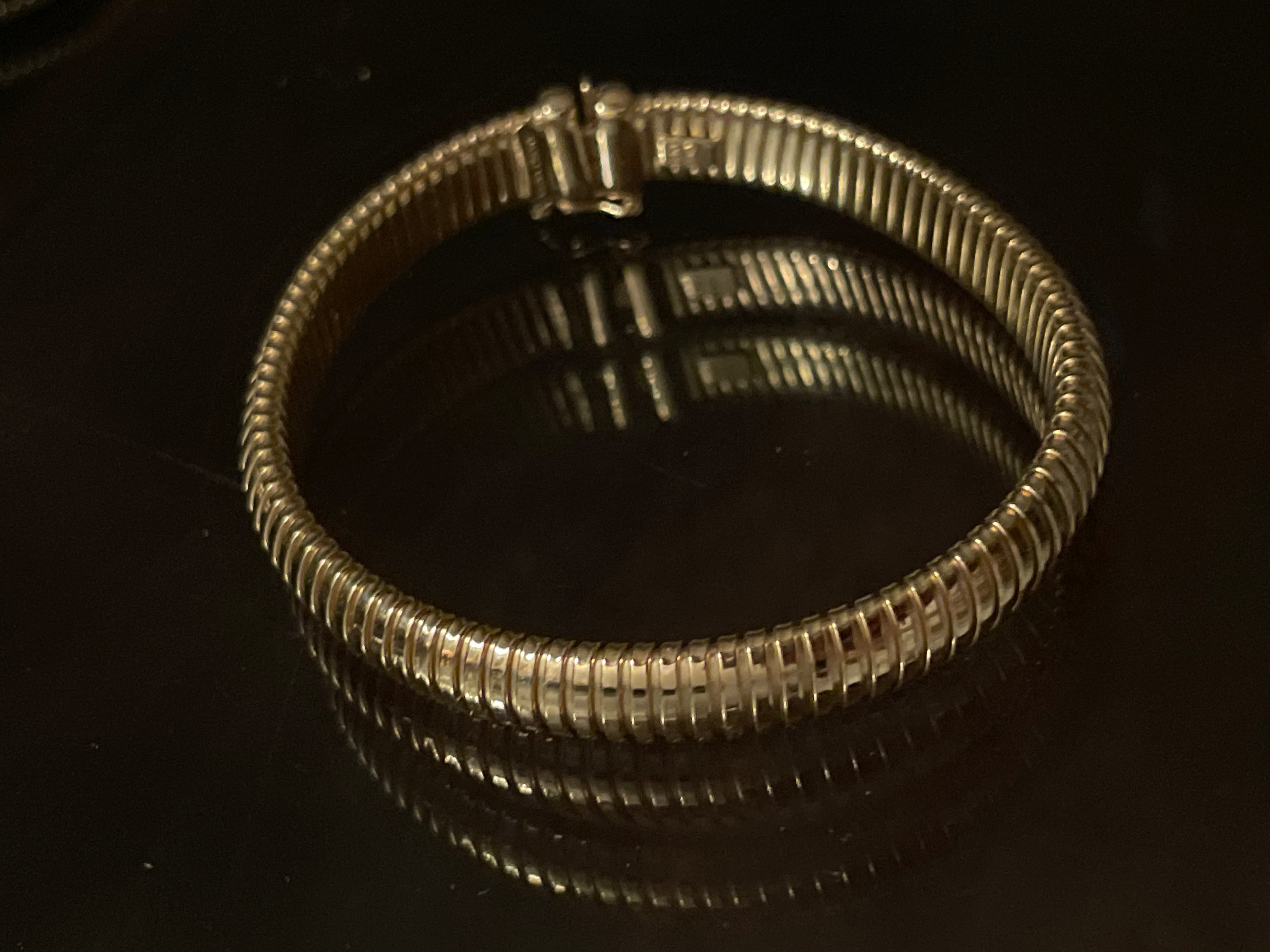 14K Yellow Gold 9mm 7” Tubogas Bracelet