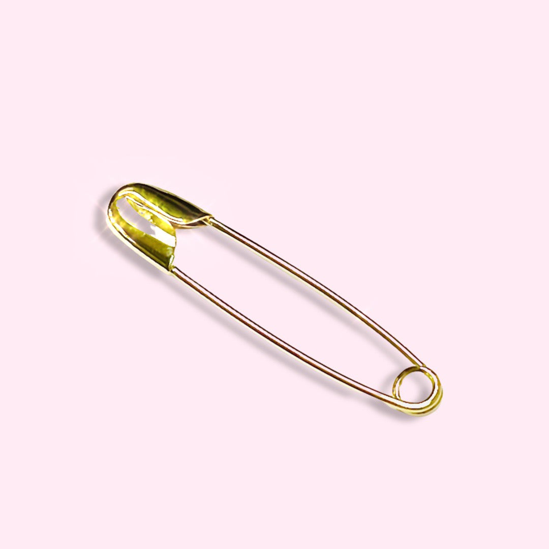 14K Yellow Gold 1.1” 28mm Safety Pin