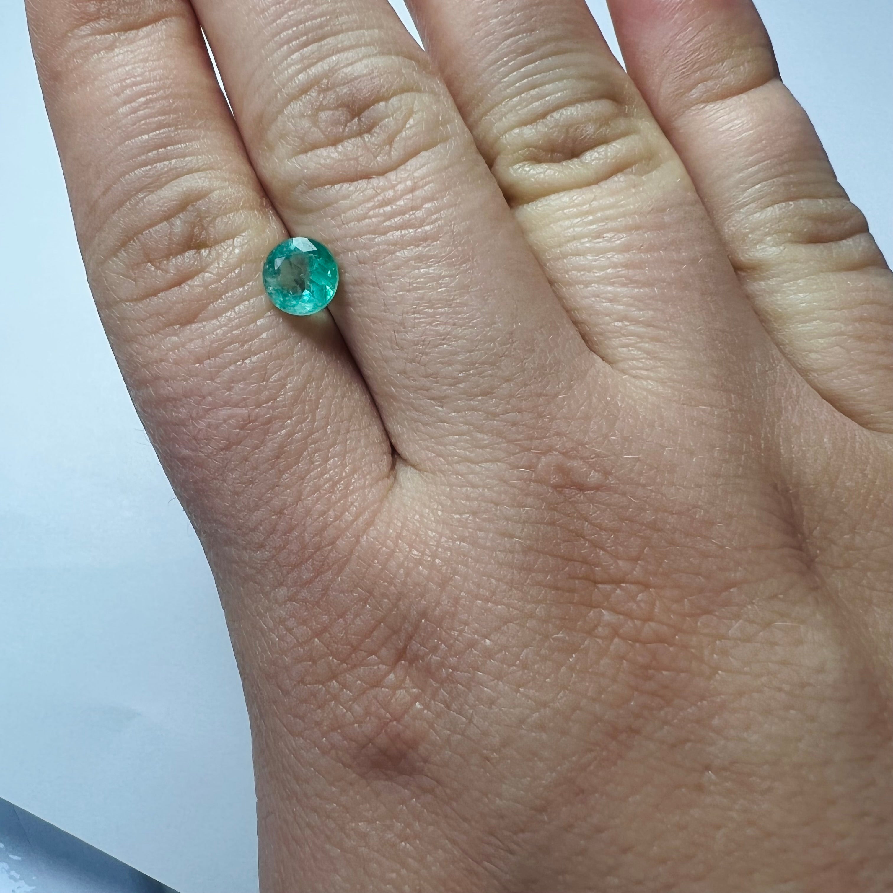 1CT Loose Natural Colombian Emerald Brilliant Round Cut 6.55x4.09mm