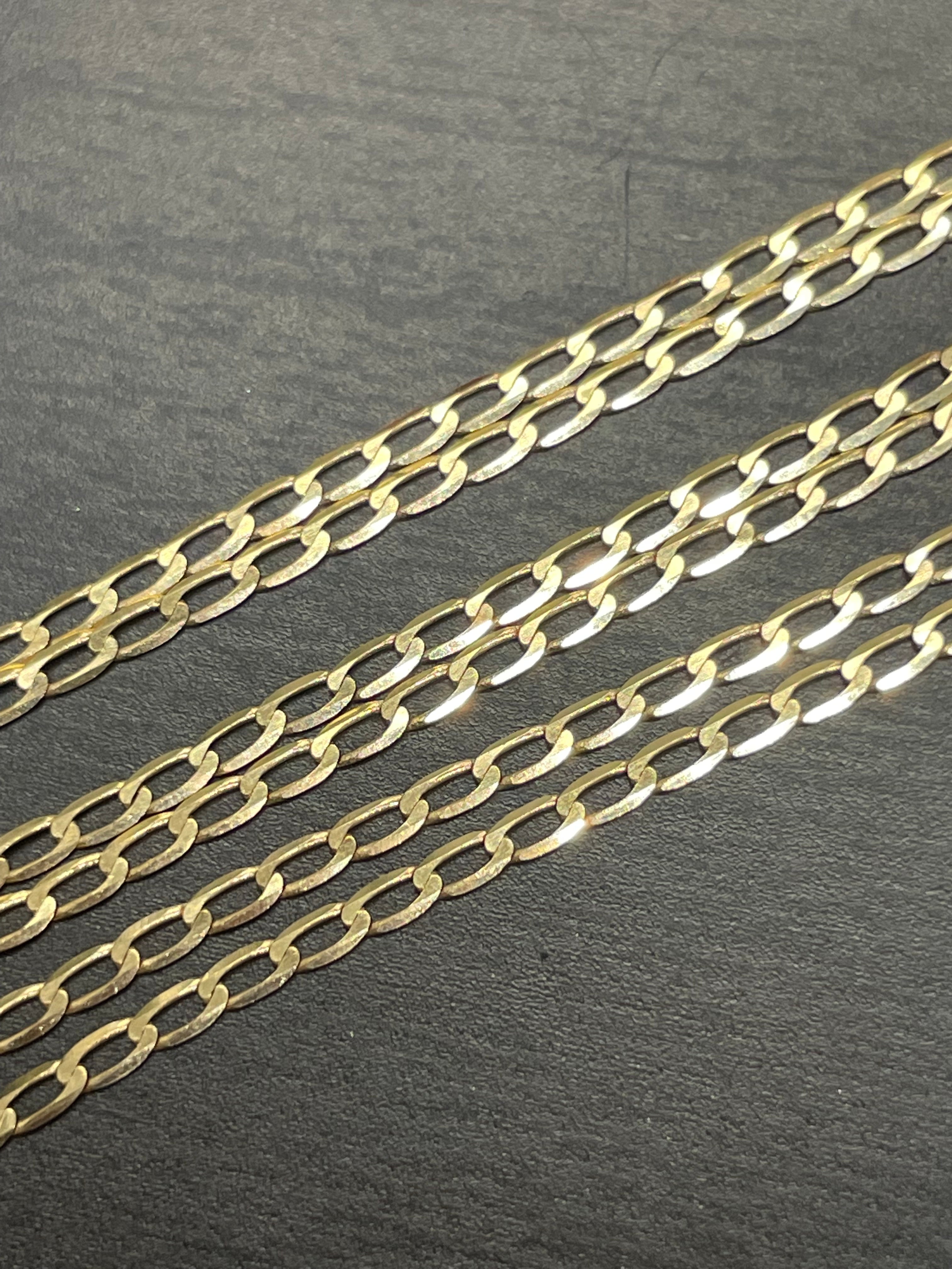 18” 2mm Solid 14K Yellow Gold Curb Link Necklace Chain