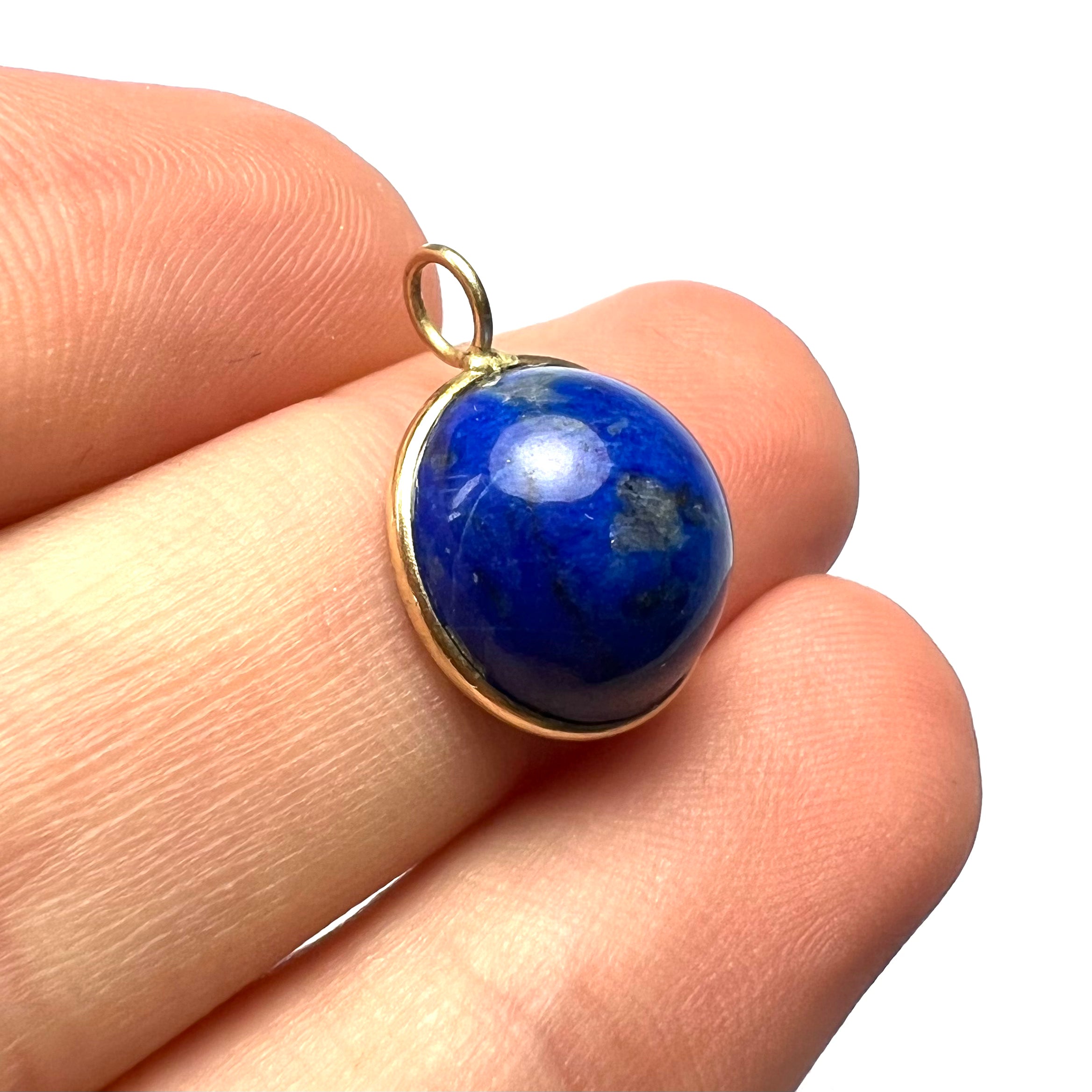 14k Lapis Yellow Gold Pendant Charm 17x12mm