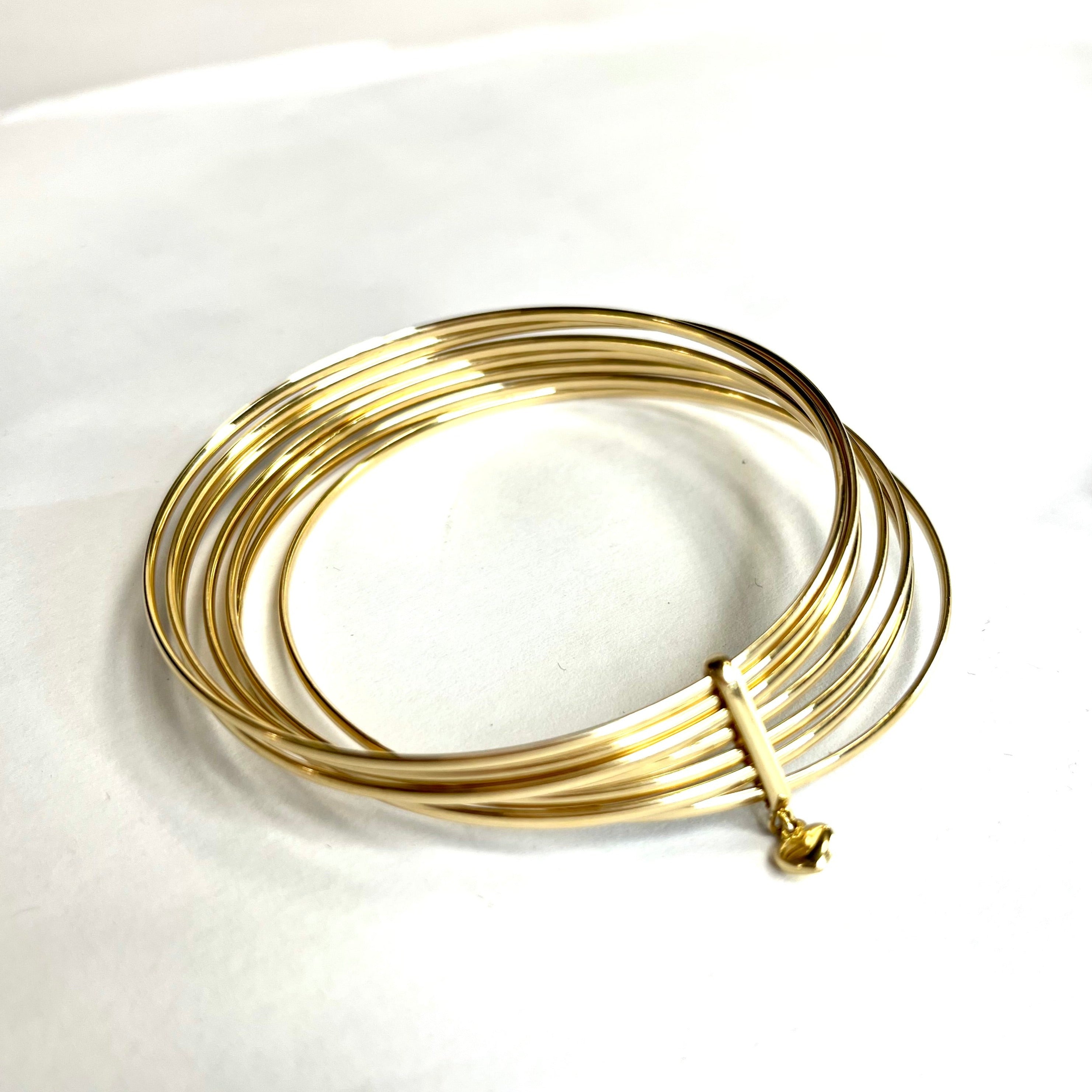 Seven Bangle Semanario Bracelet 14K yellow gold