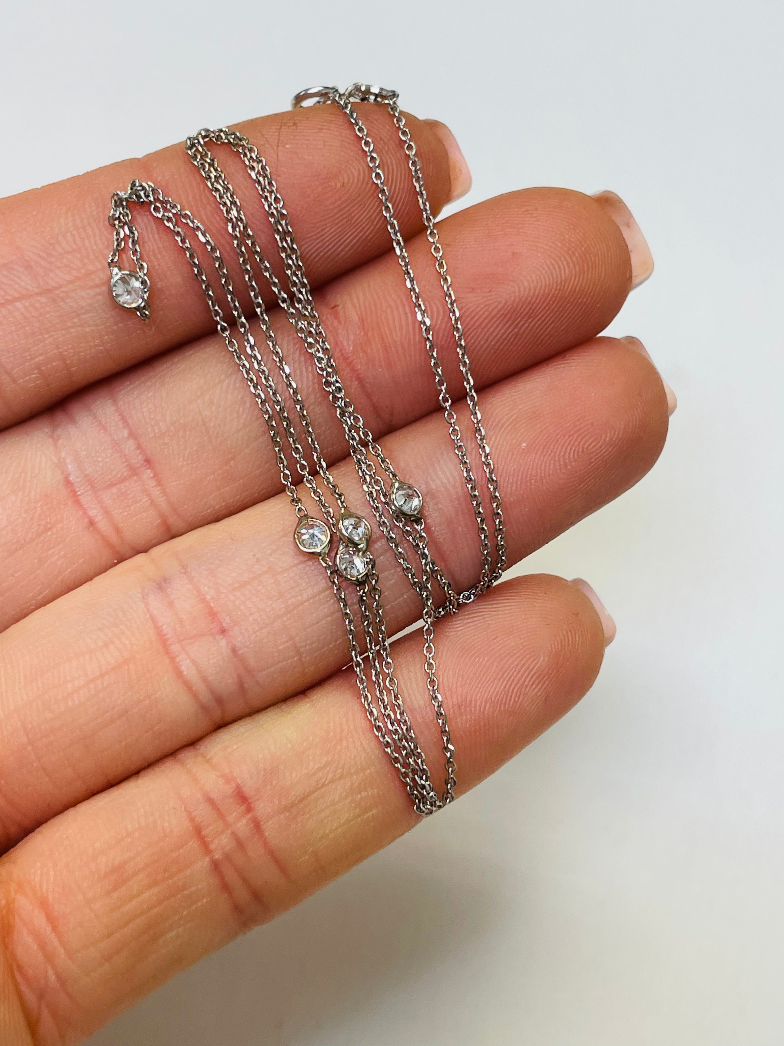 .45CT Diamonds by the Yard Necklace 18” 14K White Gold