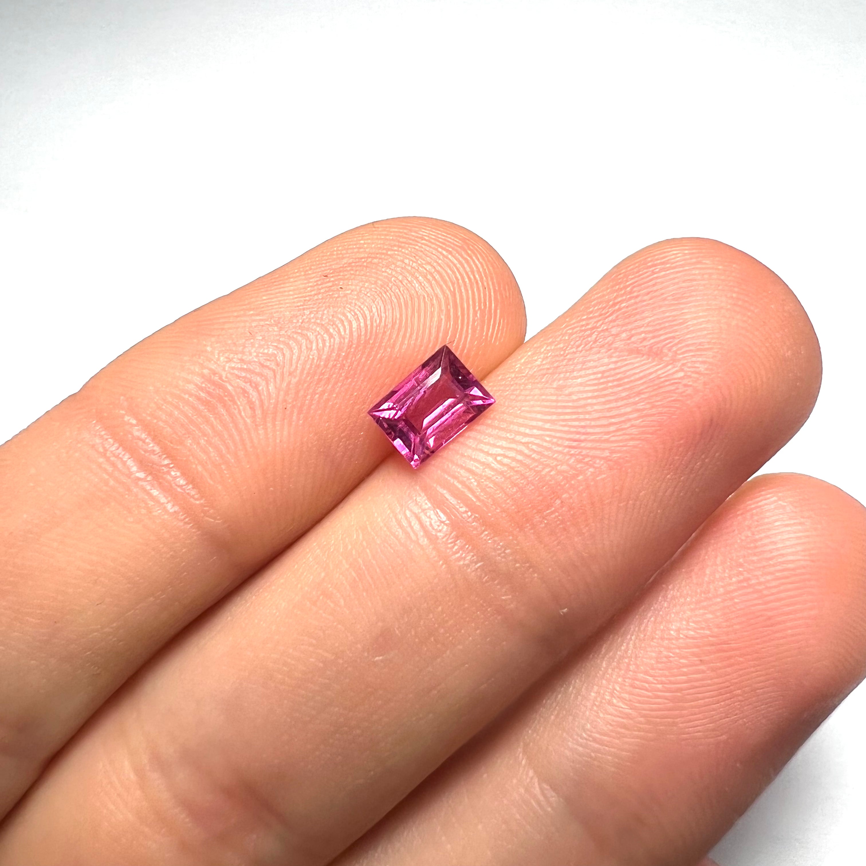 .73CT Natural Pink Rectangle Tourmaline 7x4x2.7mm Earth mined Gemstone