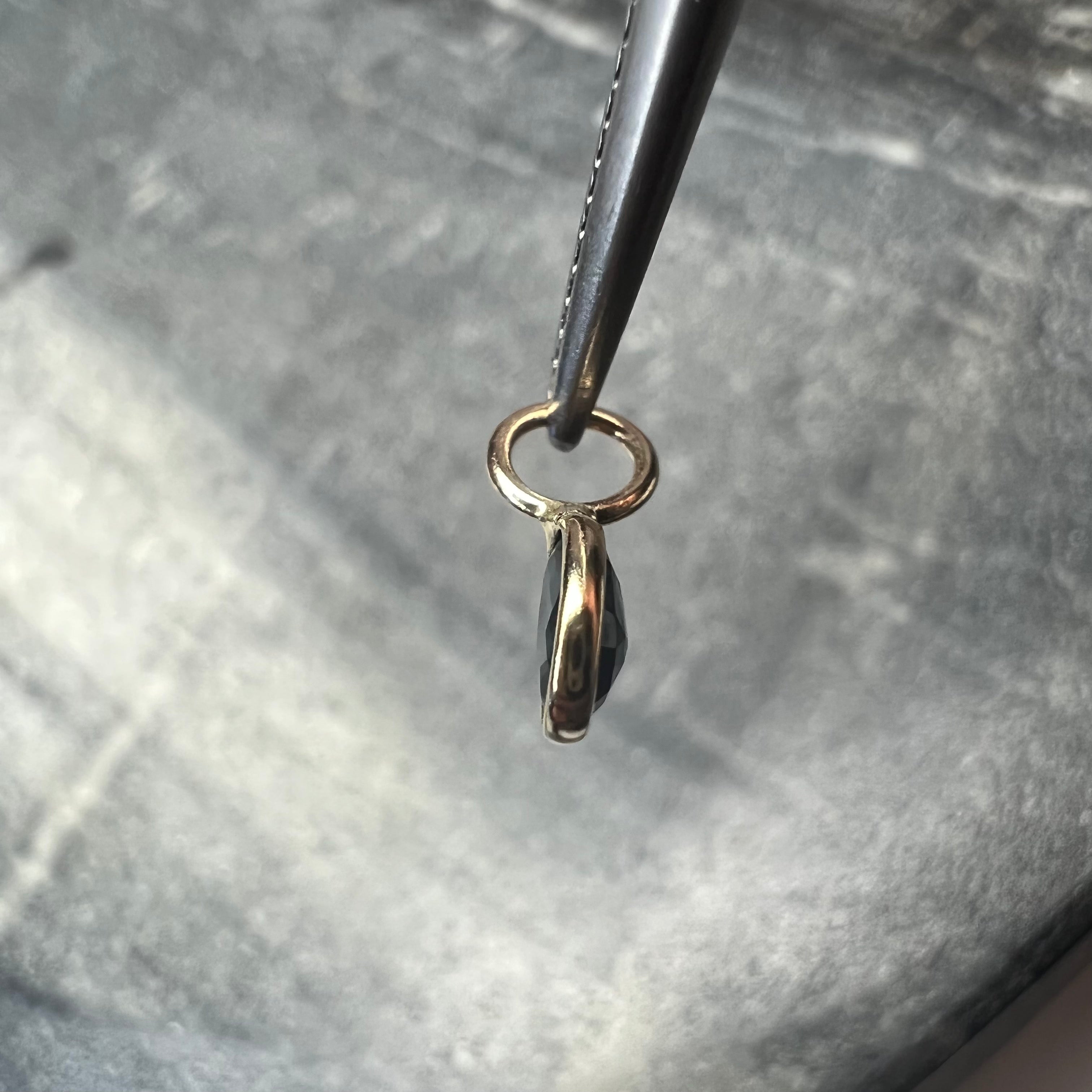 .55CT Natural Oval Sapphire 14K Yellow Gold Pendant Charm 9x4mm