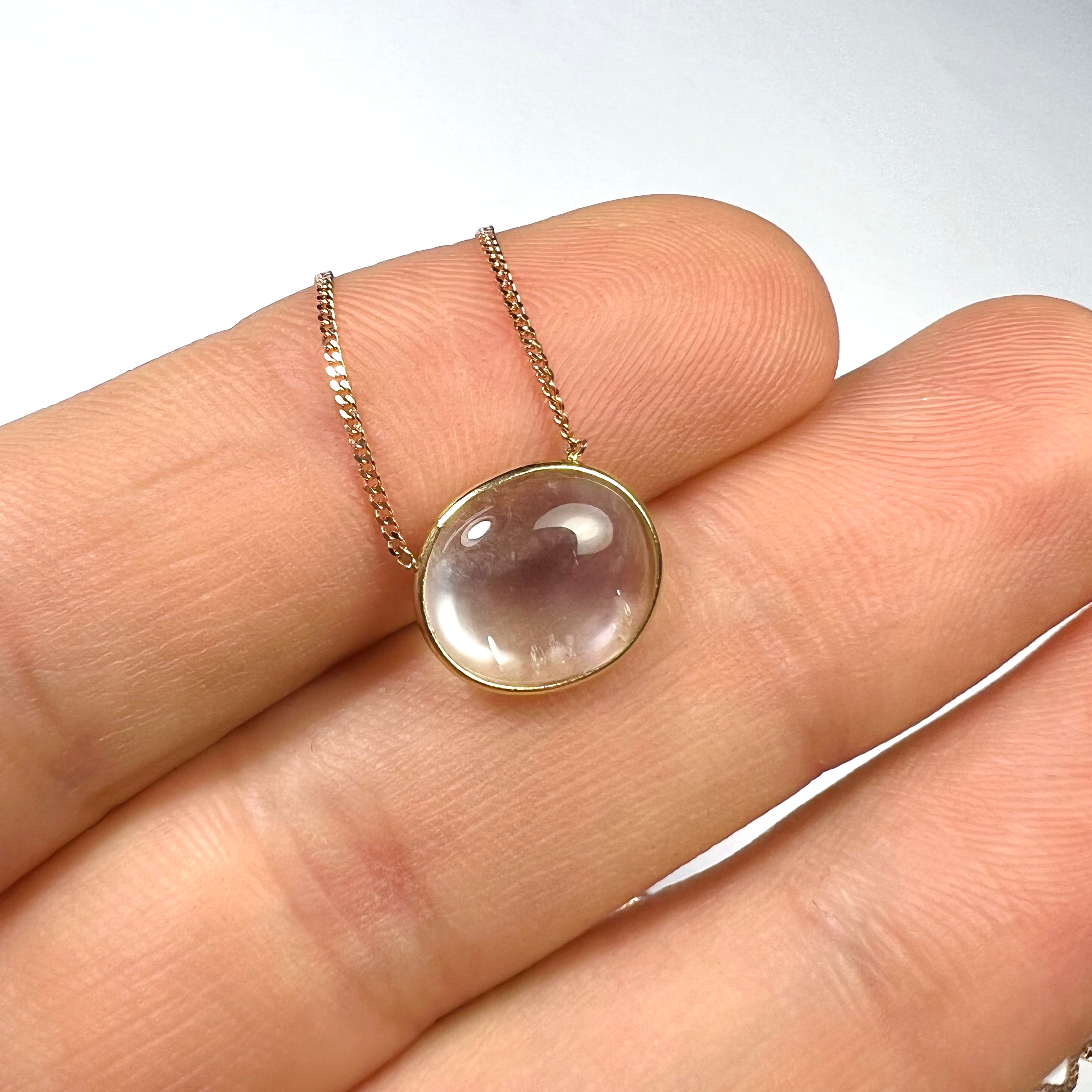 Moonstone 18" 14K Rose Gold Necklace