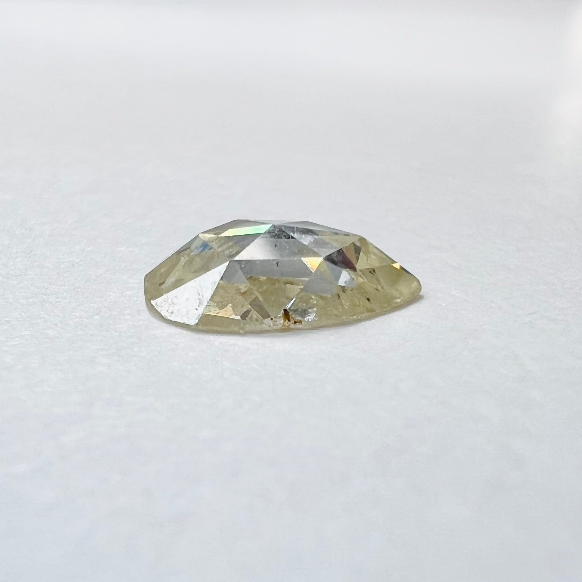 .51CT Rose Cut Pear Diamond Light Yellow VS2 5.77x4.87x2.14mm Natural Earth mined
