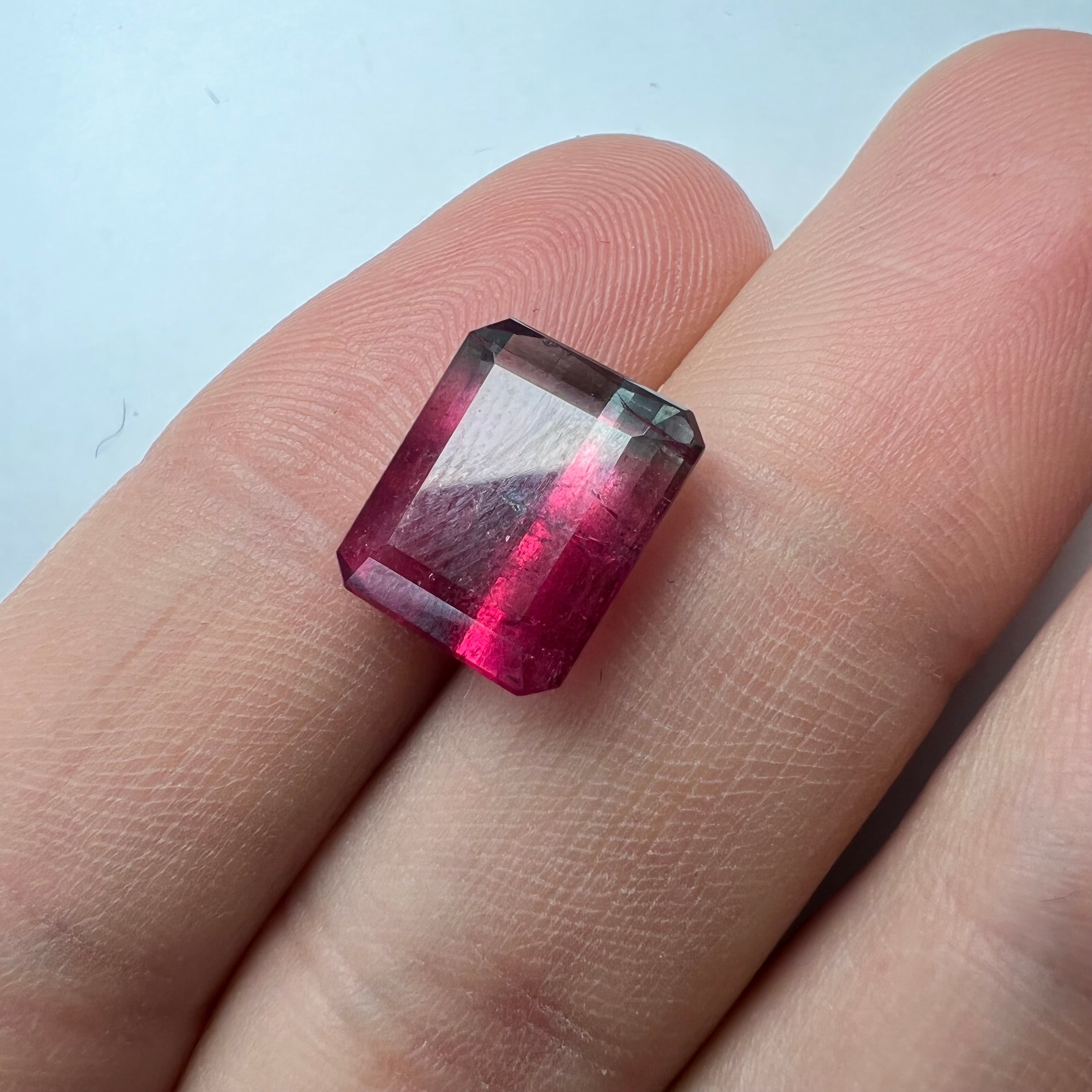 6.45CTW Natural Emerald Cut Tourmaline 11.46x9.71mm Earth mined Gemstone