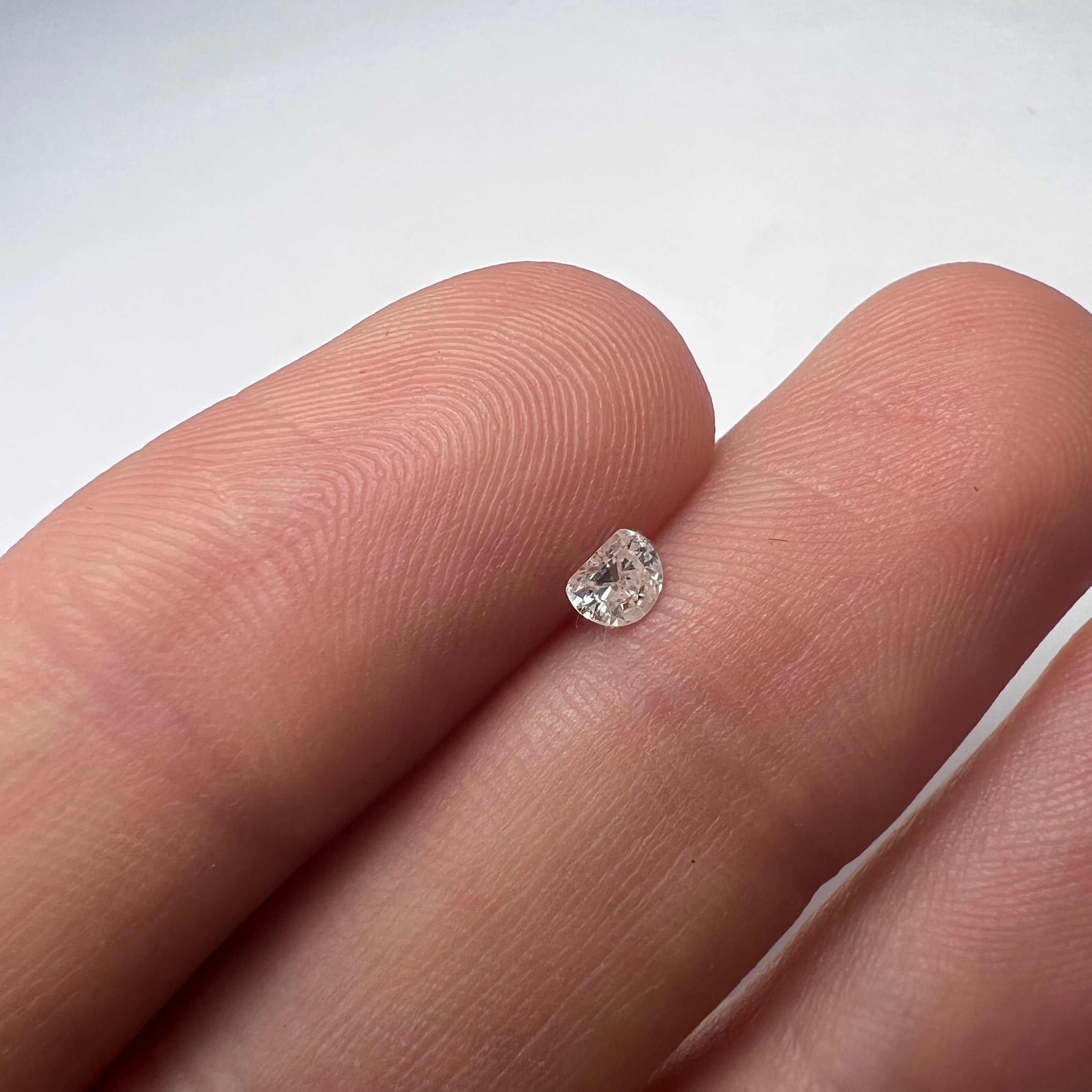 .14CT Half Moon Cut Diamond H/I SI1 3.68x2.95mm Natural Earth mined