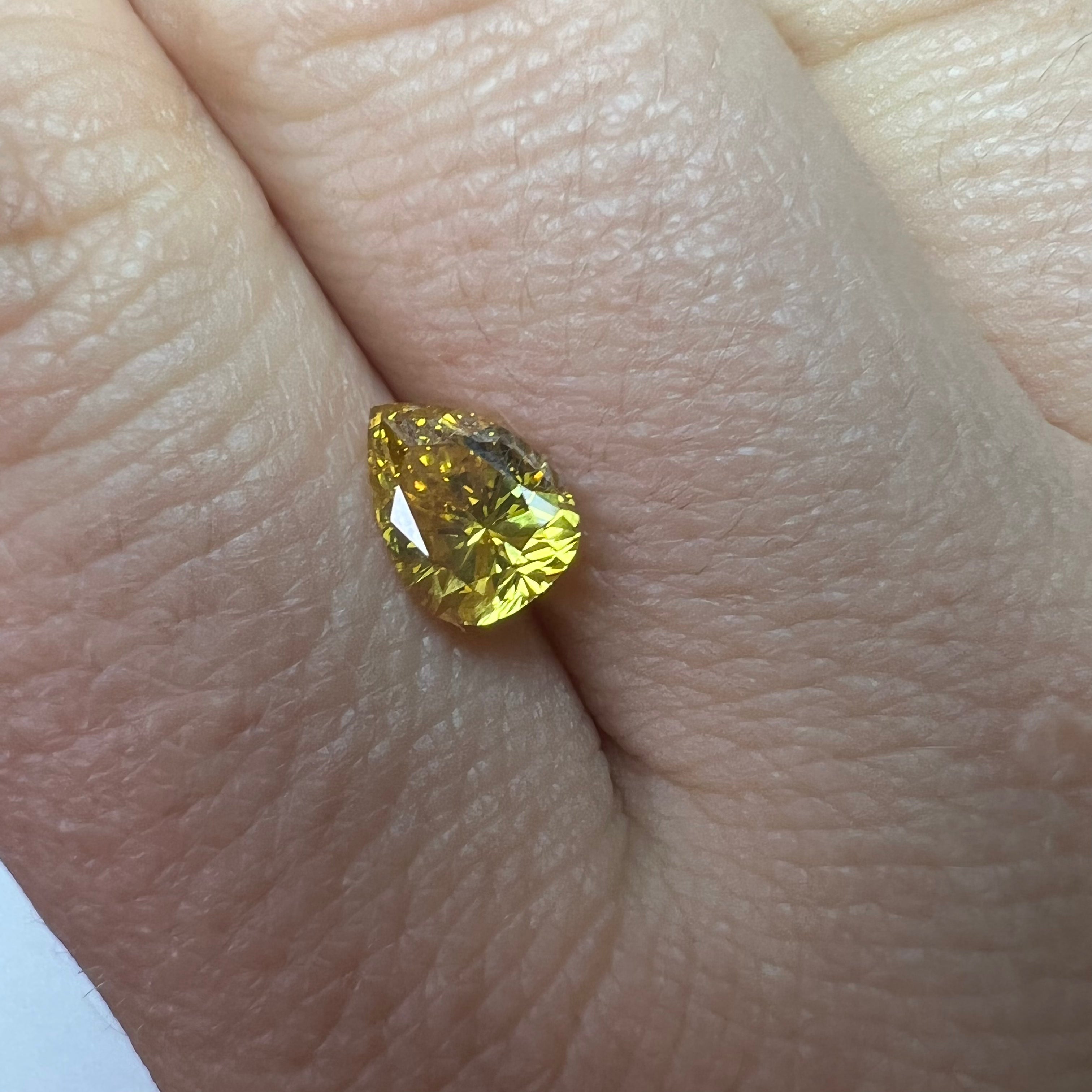 1.16CT Pear Brilliant Diamond Fancy Deep Orange Yellow SI1 8.09x5.92x4.10mm Natural Earth mined