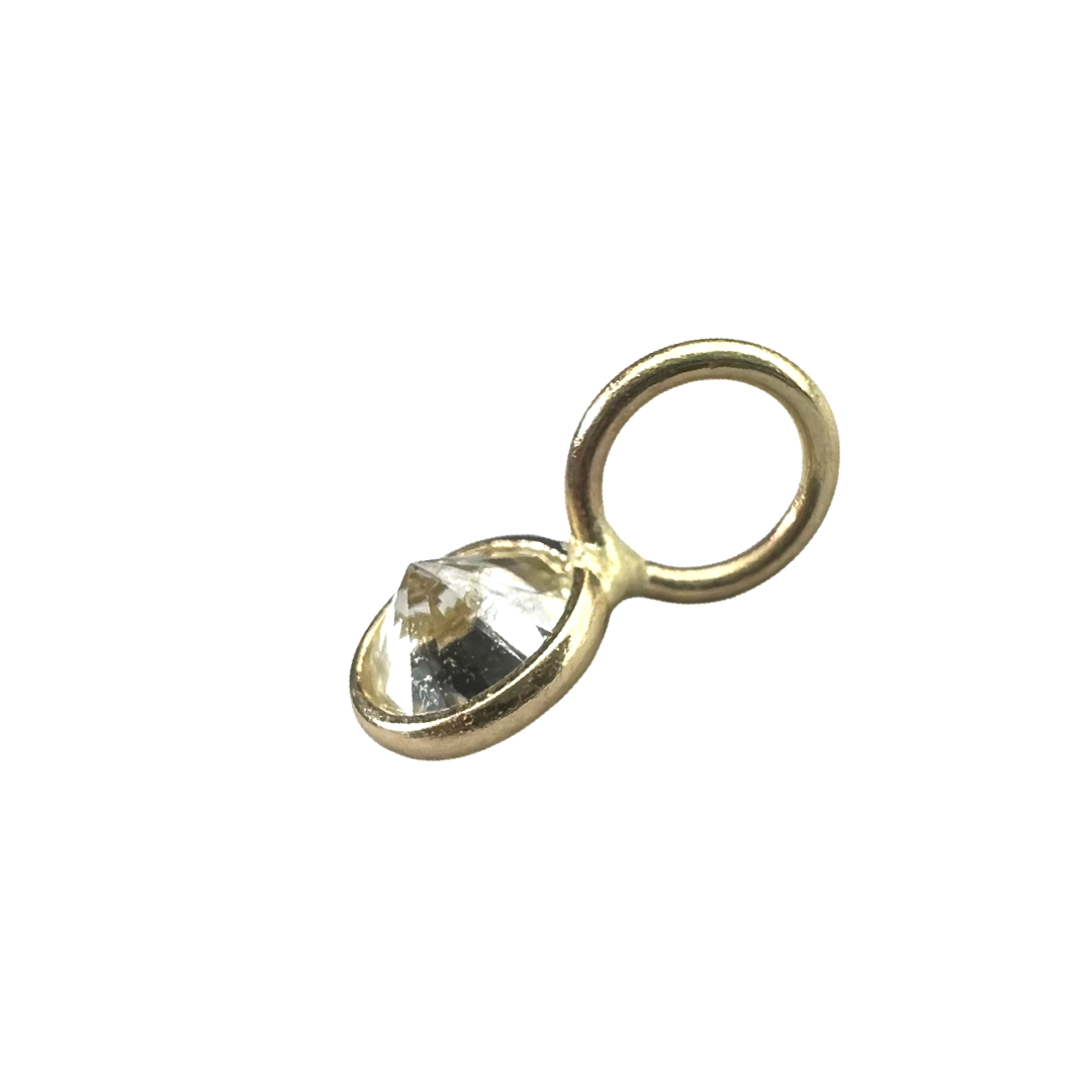 .31ct Round Diamond Pendant Charm 14K Yellow Gold 8.5x4mm