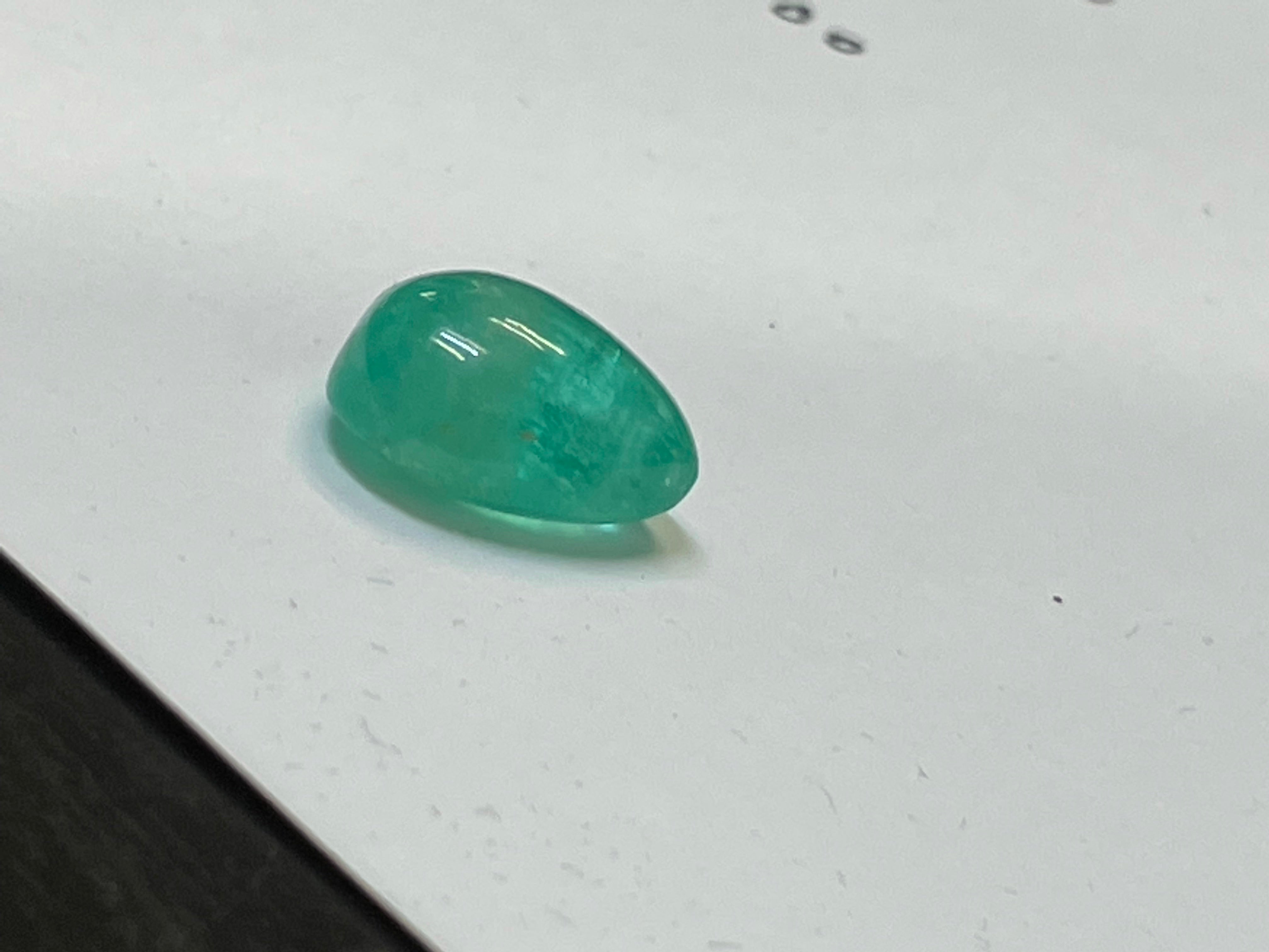 8.04CT Natural Emerald Loose Pear Cabochon 14x11