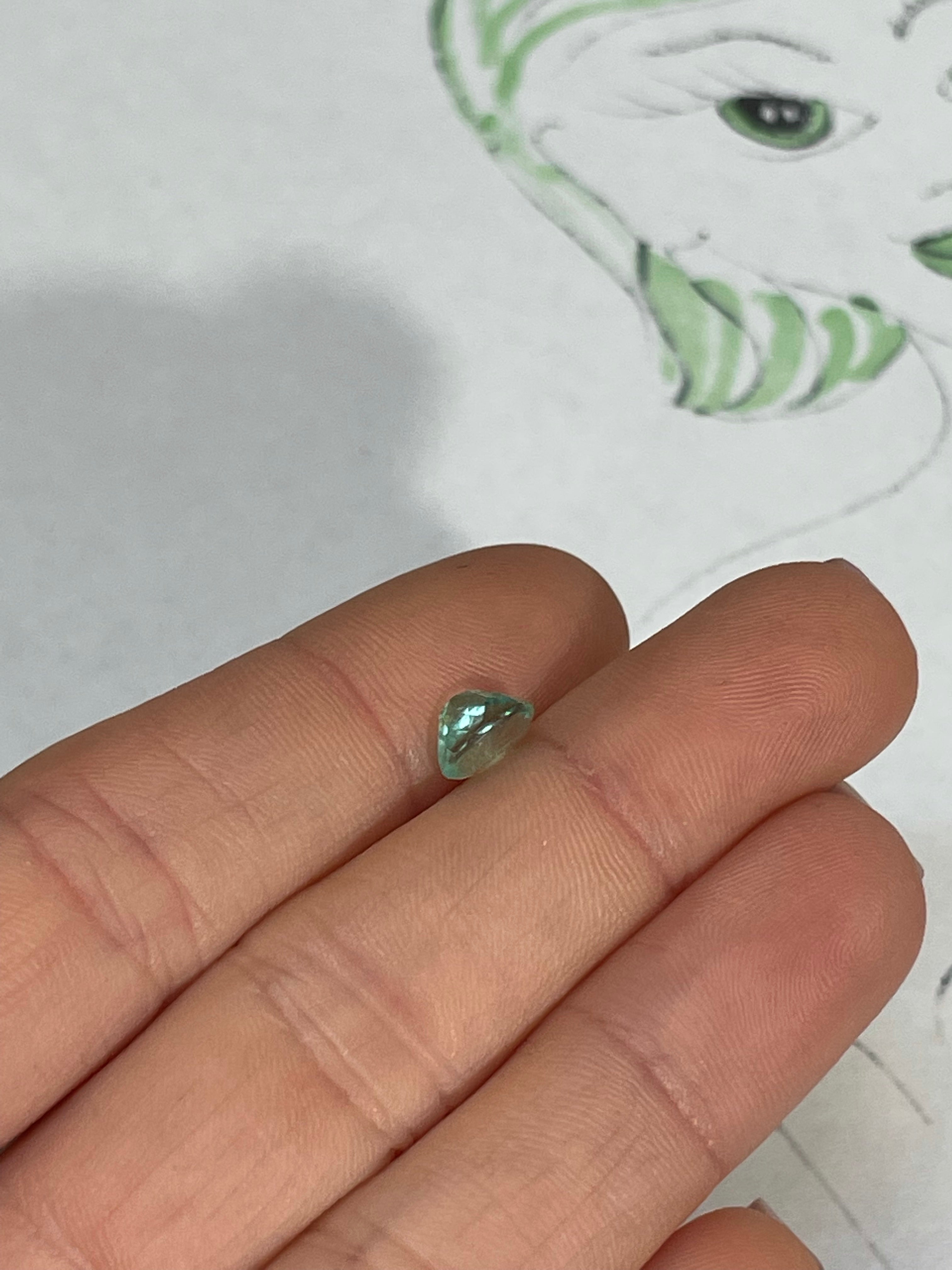.96CT Natural Colombian Emerald Oval Loose 7x5.5mm