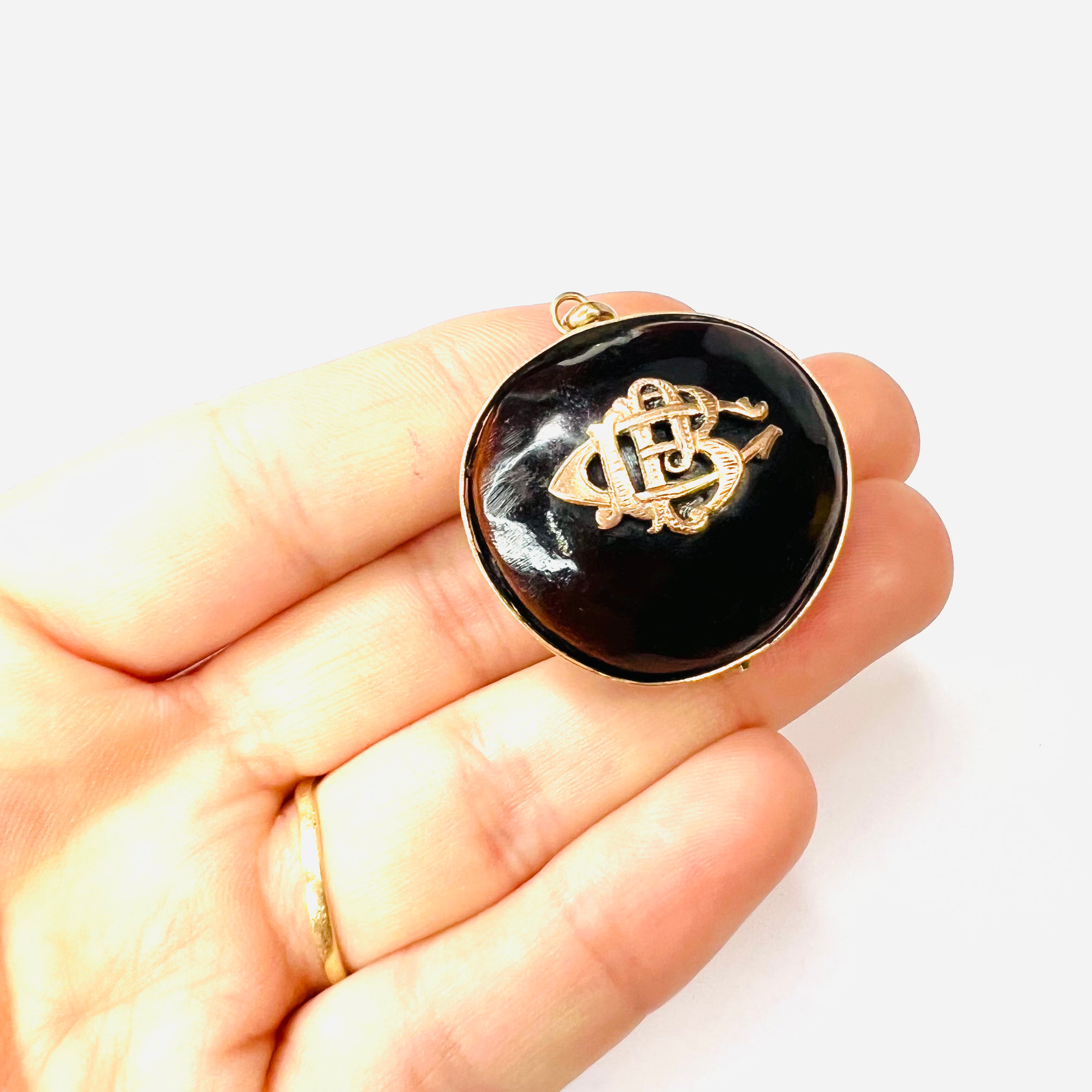 Antique 10K Rose Gold Victorian Seed Bean Pendant Charm