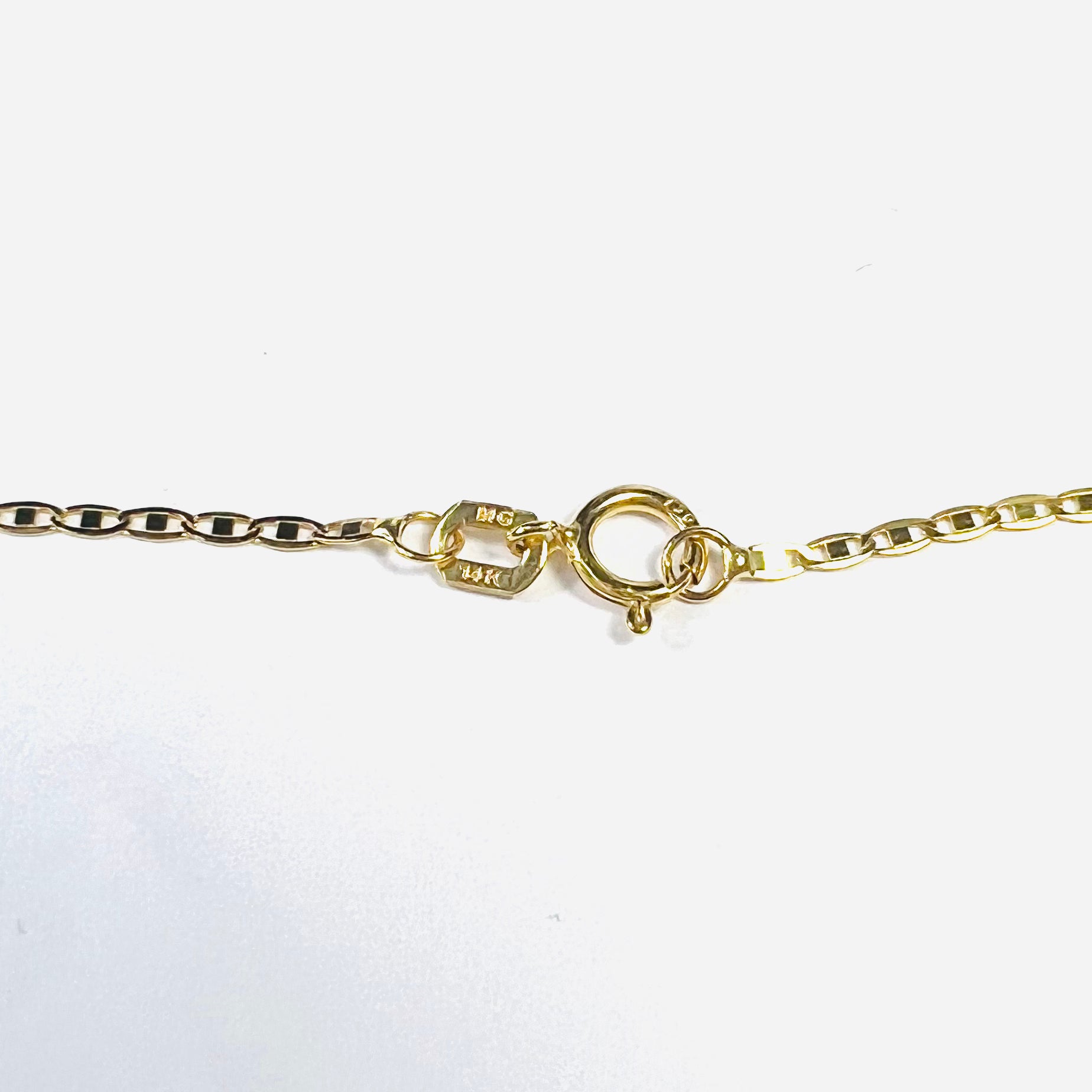24" 14K Yellow Gold Flat Mariner Chain Necklace