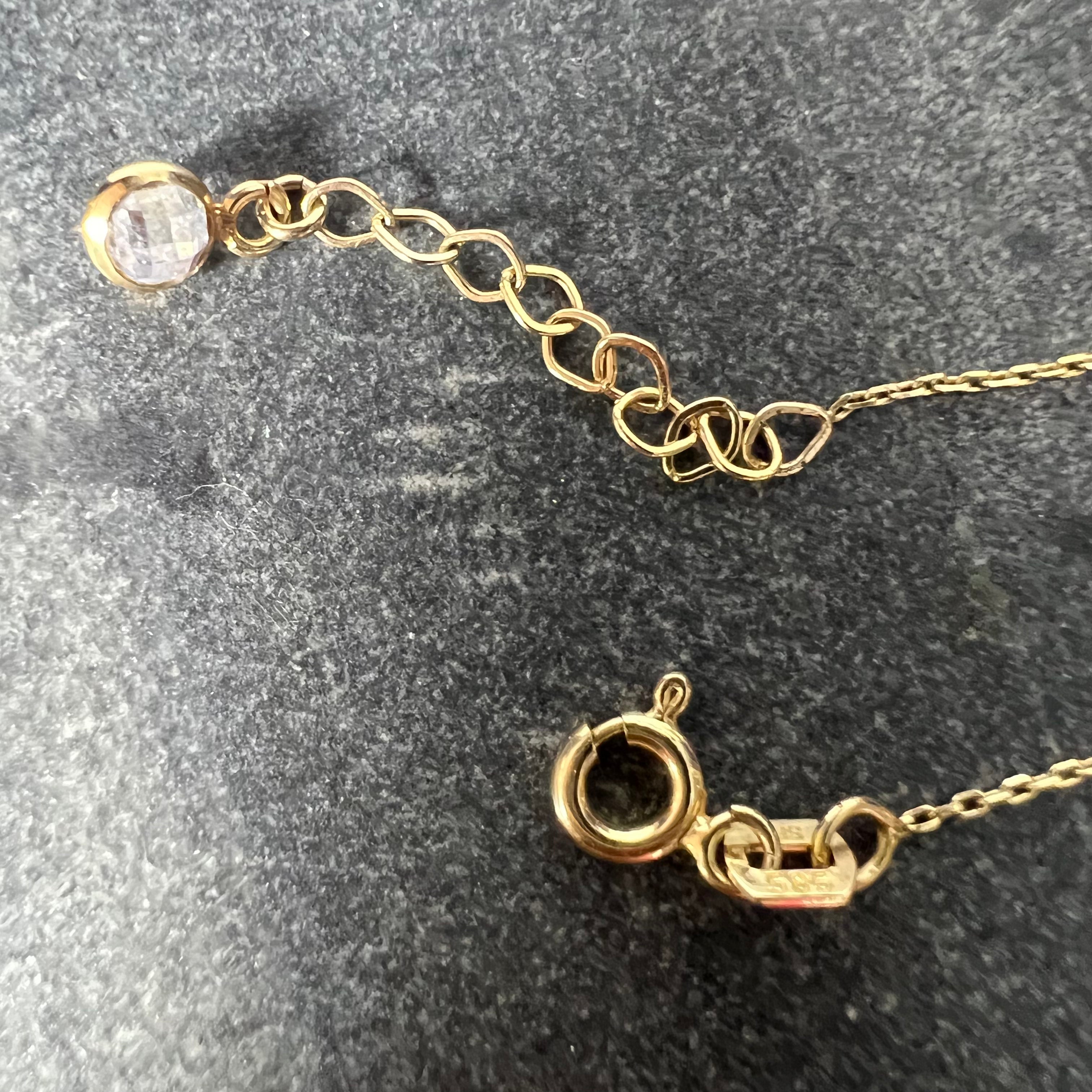 Solid 14K Yellow Gold Mother of Pearl Hamsa Cable Chain Bracelet 8"