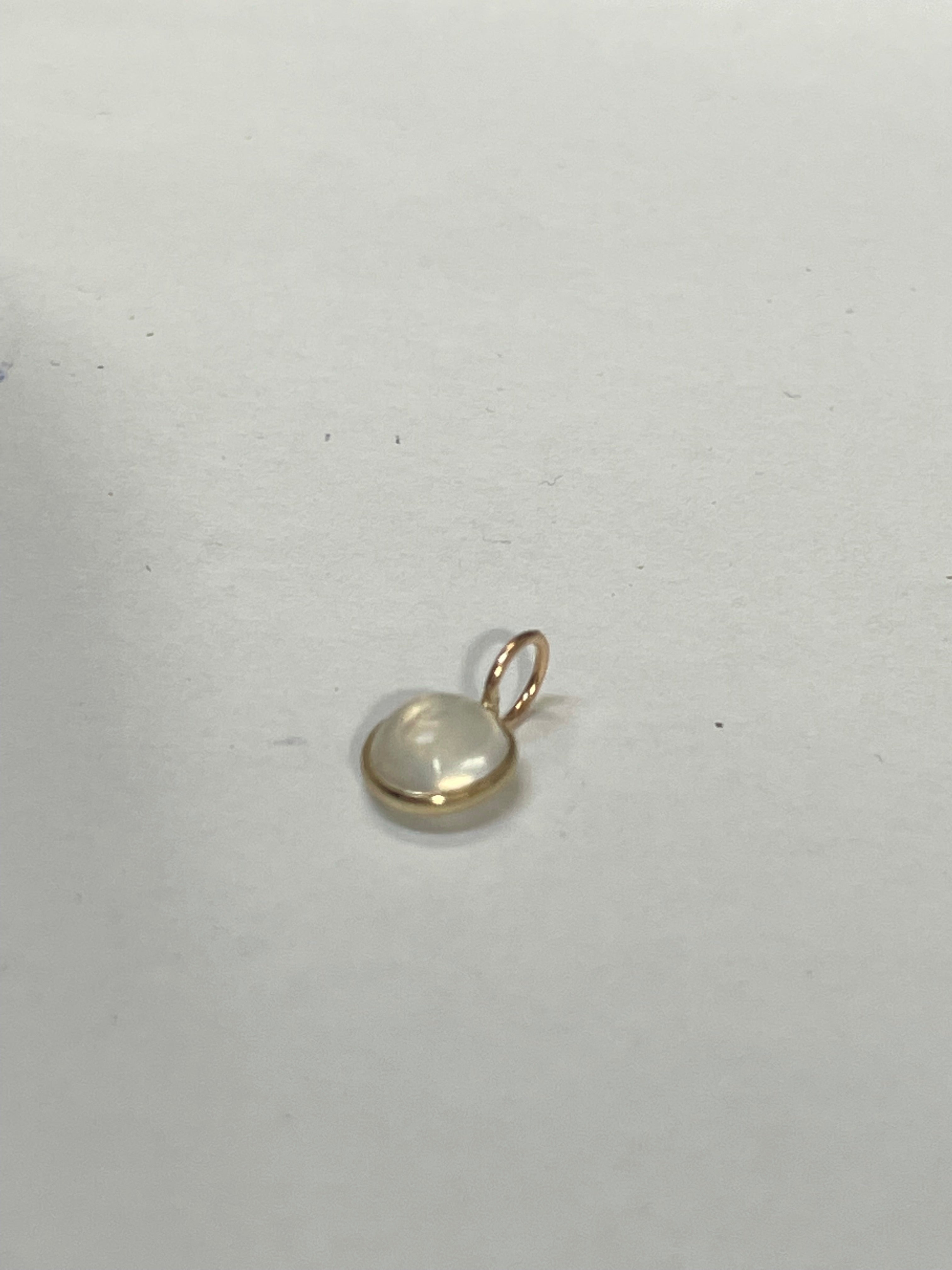 1.5CT Moonstone Charm 14K Yellow Gold 13x7mm