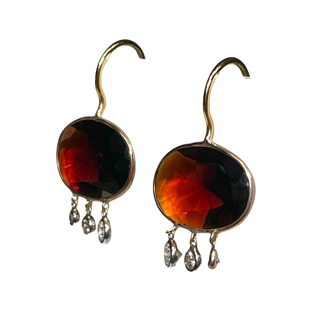 Garnet Diamond Earrings
